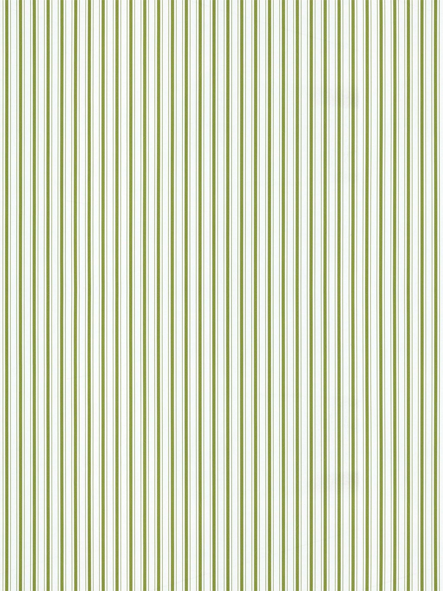 Vertical olive green & white striped wallpaper pattern with narrow repeating lines, modern decorative wallcovering.