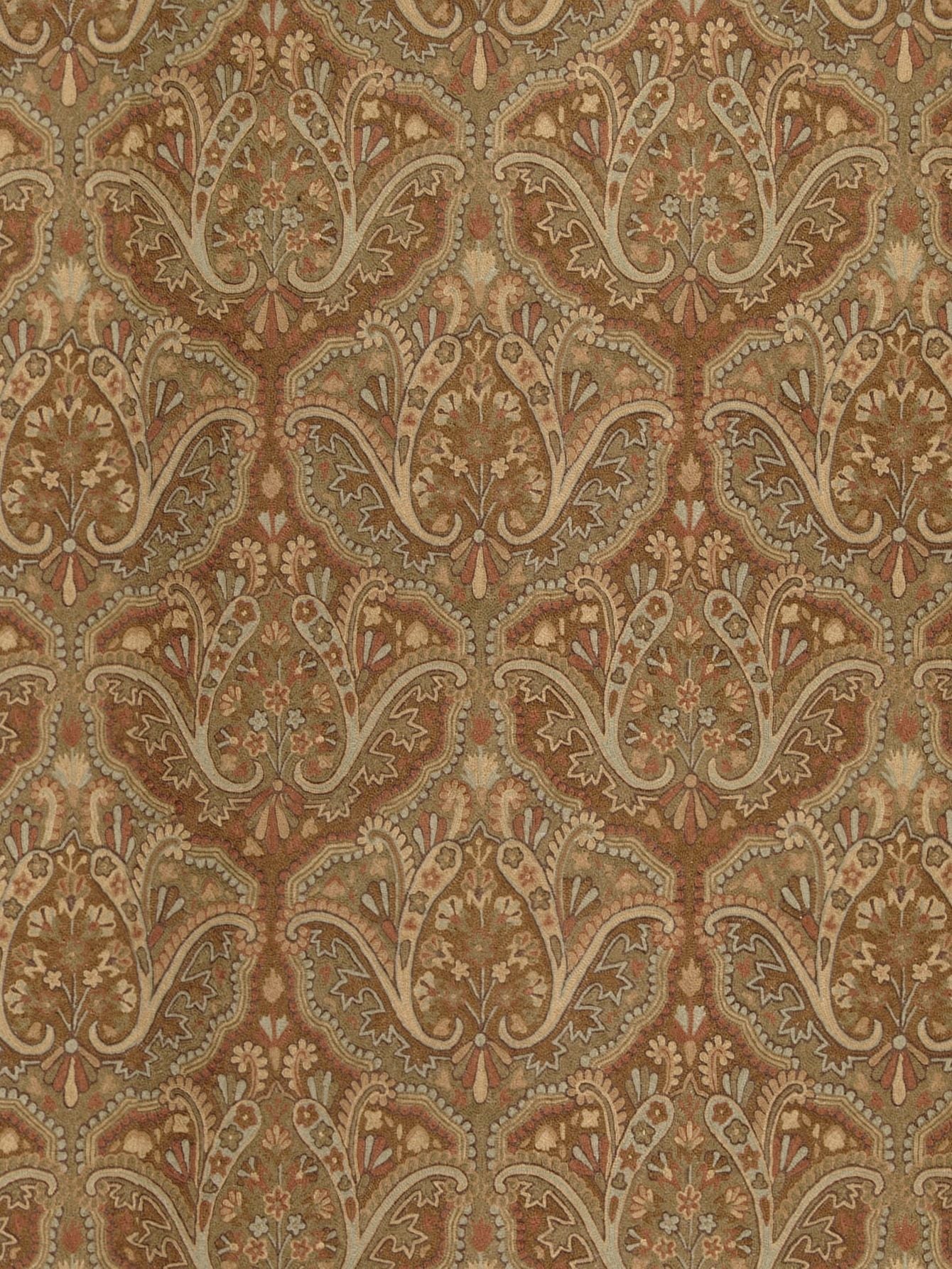 SCALAMANDRE SHALDAR CREWEL FABRIC BROWN - WI 00012000 NEW SKU # WI20000001