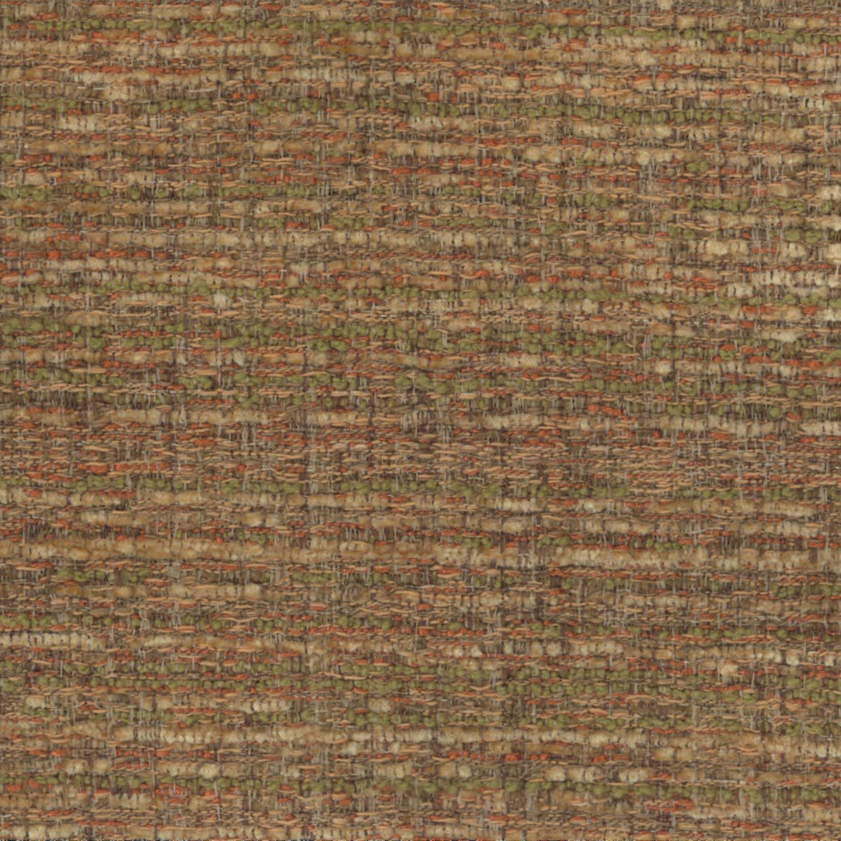 Close-up of a brown-tan olive woven fabric with rustic tweed texture, ideal for upholstery or rug material.