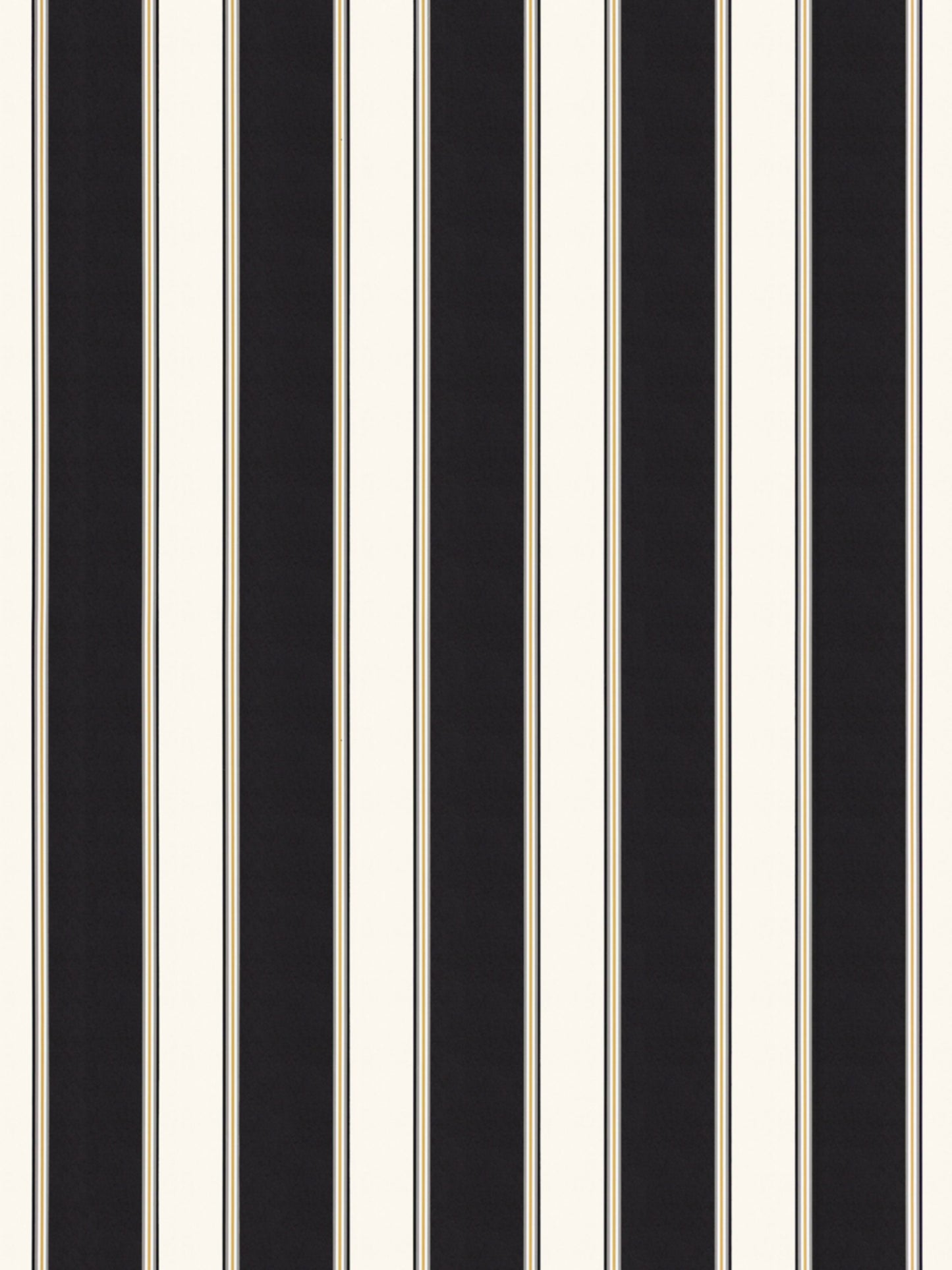 Vertical black and ivory striped wallpaper with slim beige lines for a bold, classic look.