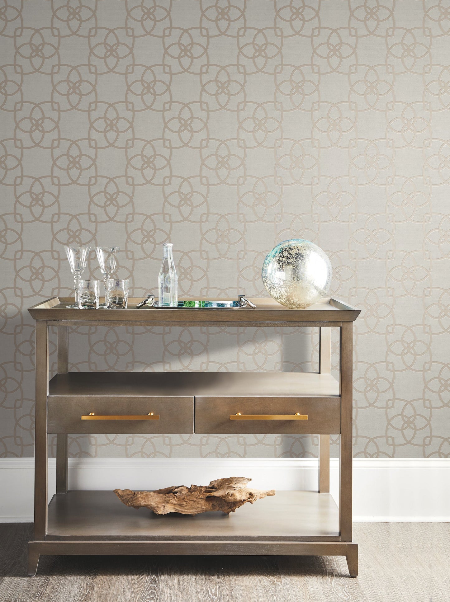 York Wallcoverings Antonina Vella Serendipity Light Grey and Light Brown Wallpaper Geometrics Browns - Y6200203
