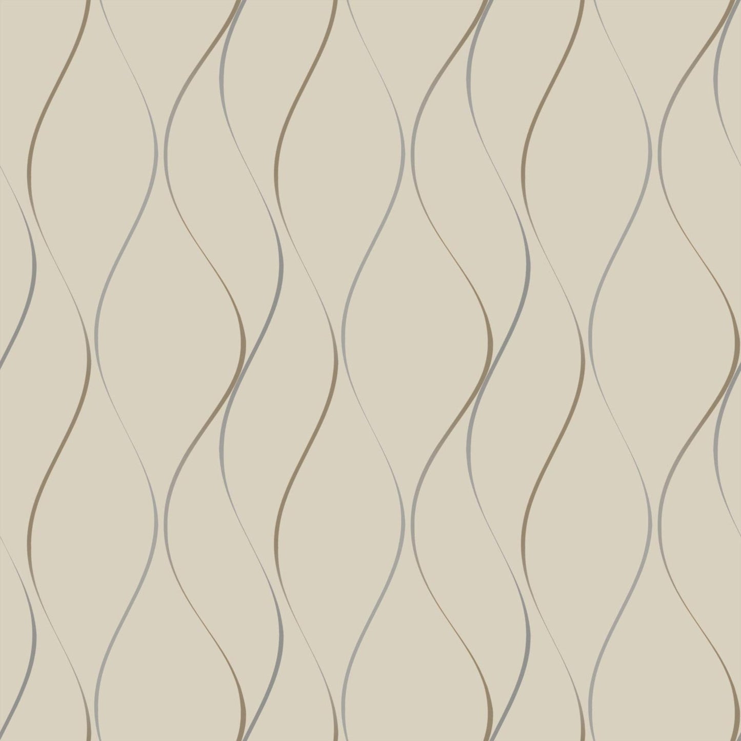 York Wallcoverings York Wallcoverings Wavy Stripe Beige Metallic Wallpaper Stripes Neutrals - Y6201404