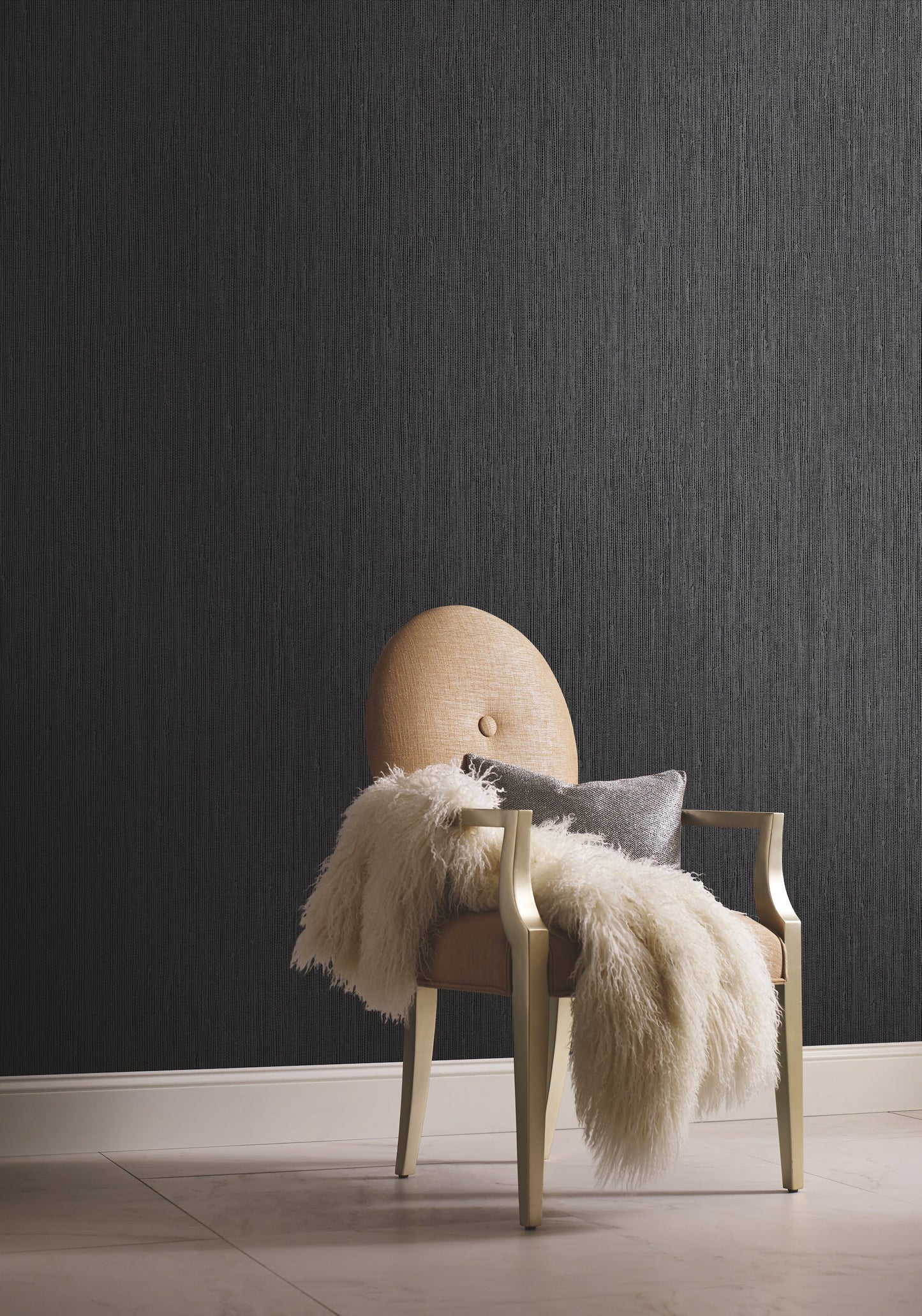 York Wallcoverings York Wallcoverings Seagrass Black and Silver Wallpaper Faux Grasscloth Blacks - Y6201801