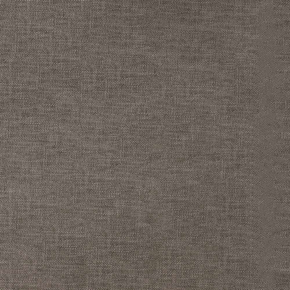 Taupe textured woven fabric swatch with linen-style weave for upholstery.