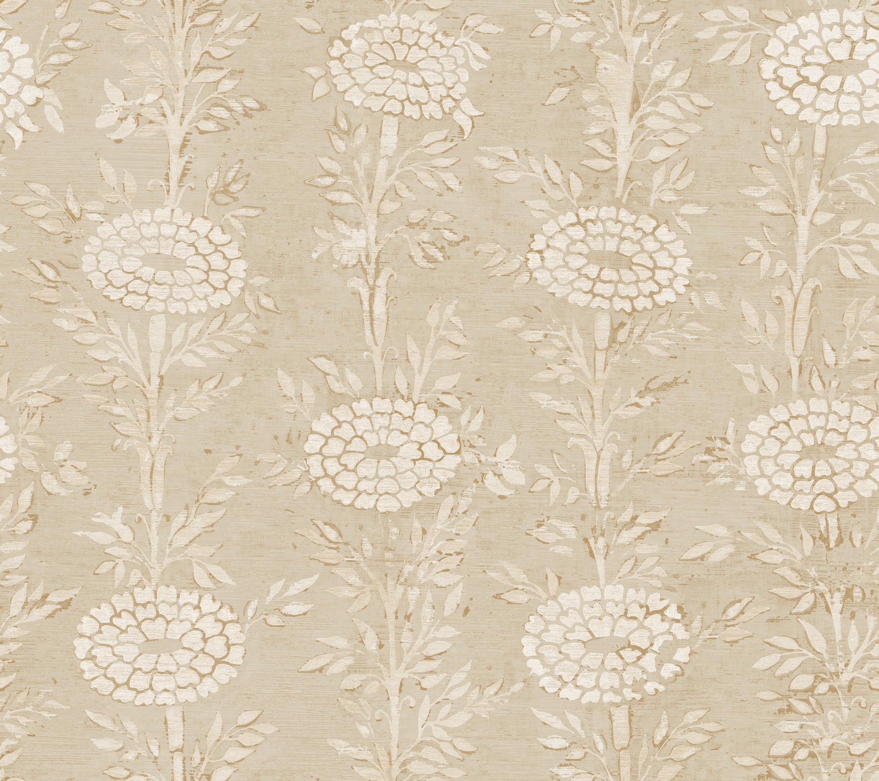 York Wallcoverings Tea Garden II French Marigold Taupe and Gold Wallpa ...