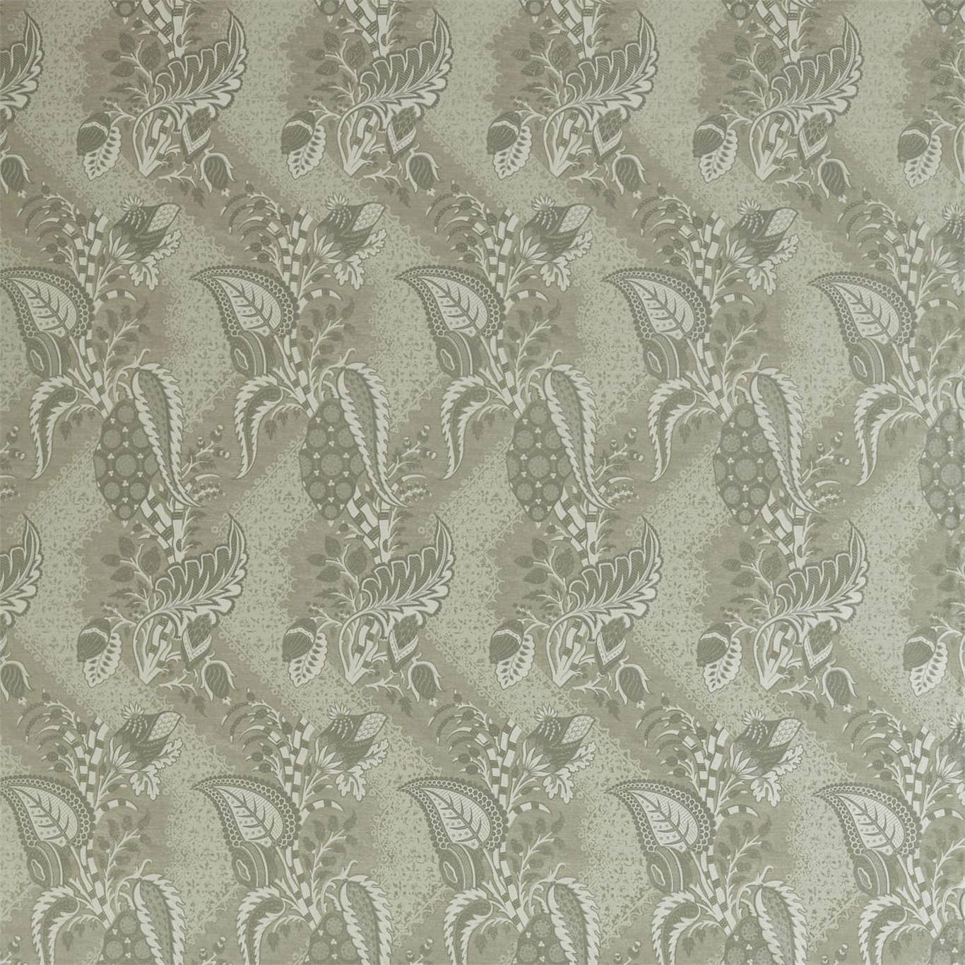 ZOFFANY Bizarre Velvet Fabric Leaves , Trees Platinum Grey - ZAQF322708