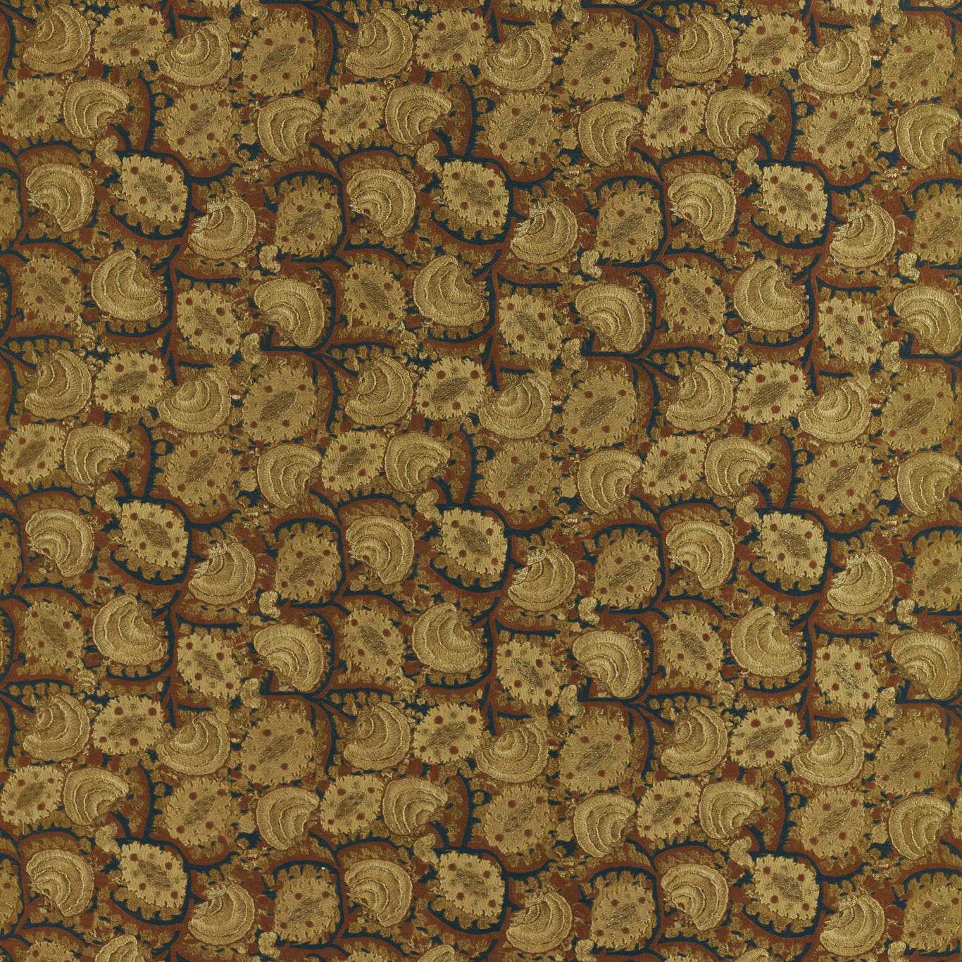 ZOFFANY Suzani Archive Embroidery Fabric Other Antique Gold, Ink - ZAQF333086