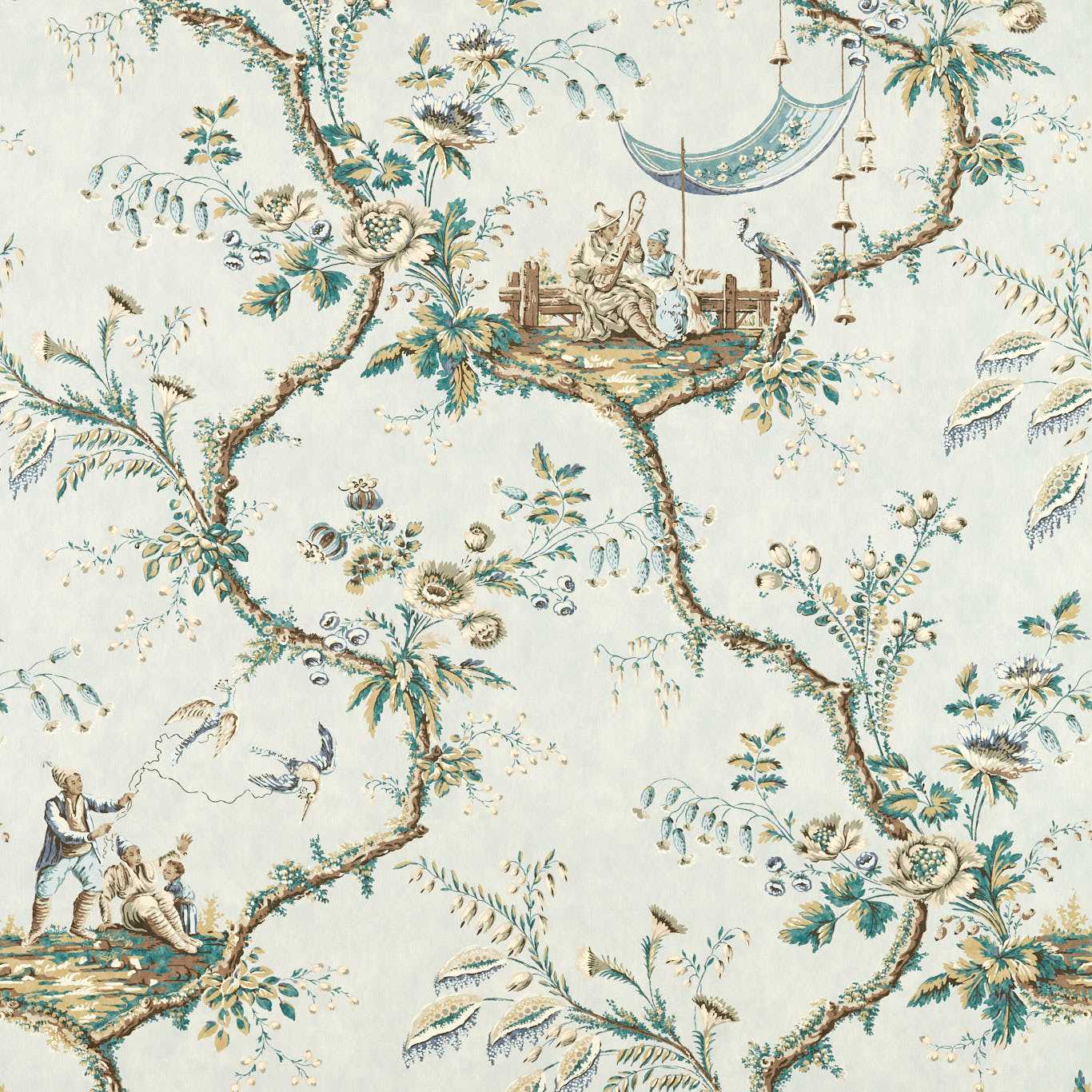 ZOFFANY Emperors Musician Fabric Contemporary, Floral La Seine - ZART322752