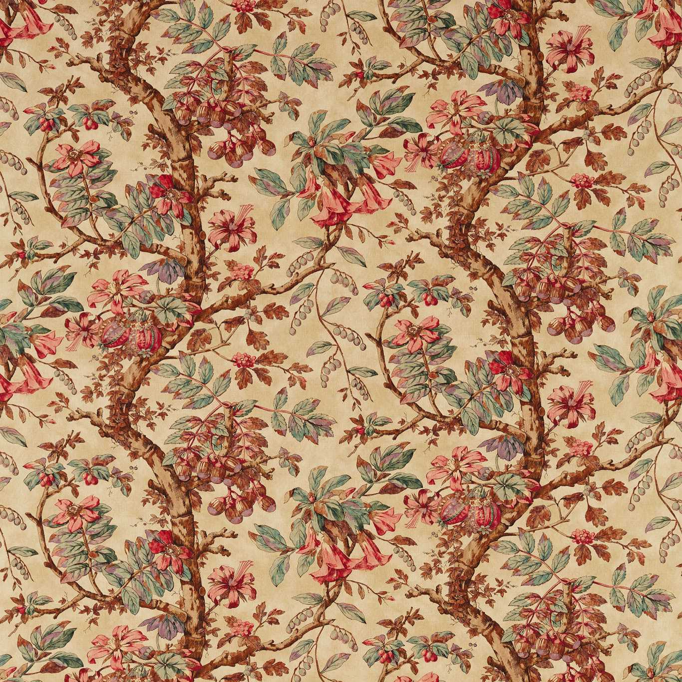 ZOFFANY Coromandel Print Fabric Classic Floral Archive - ZART322760