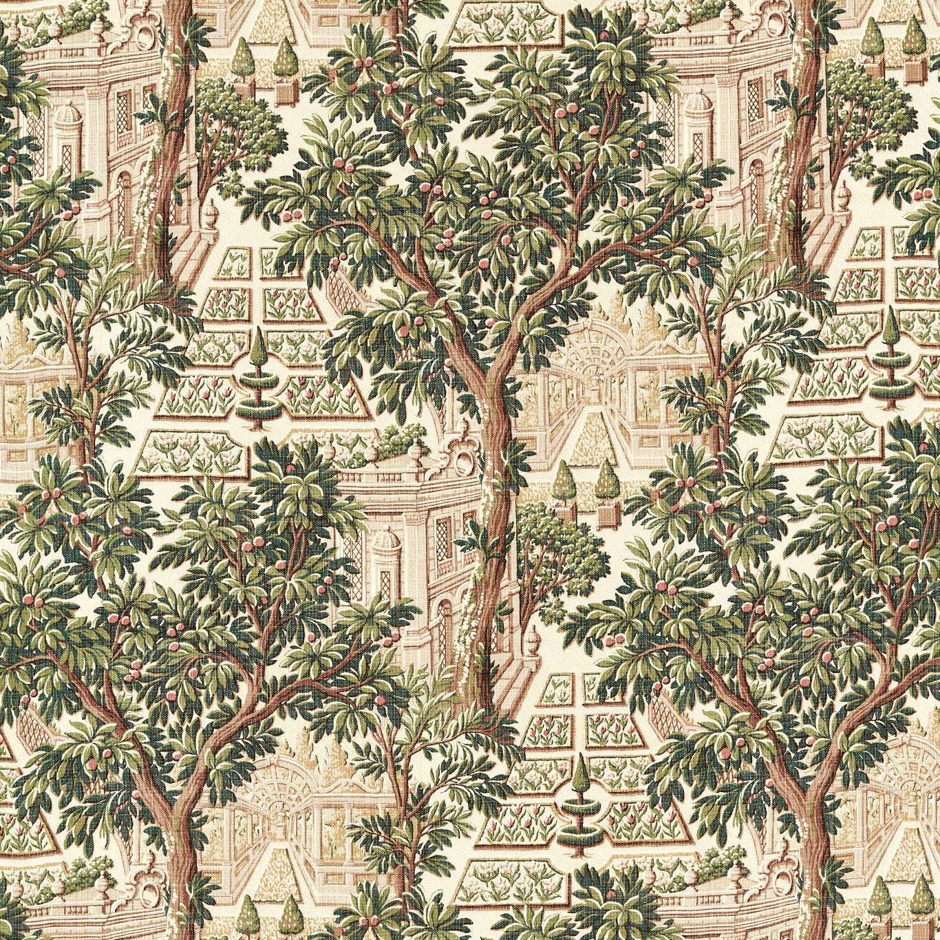 ZOFFANY Italian Garden Fabric Leaves , Trees Tuscan Pink - ZART322766