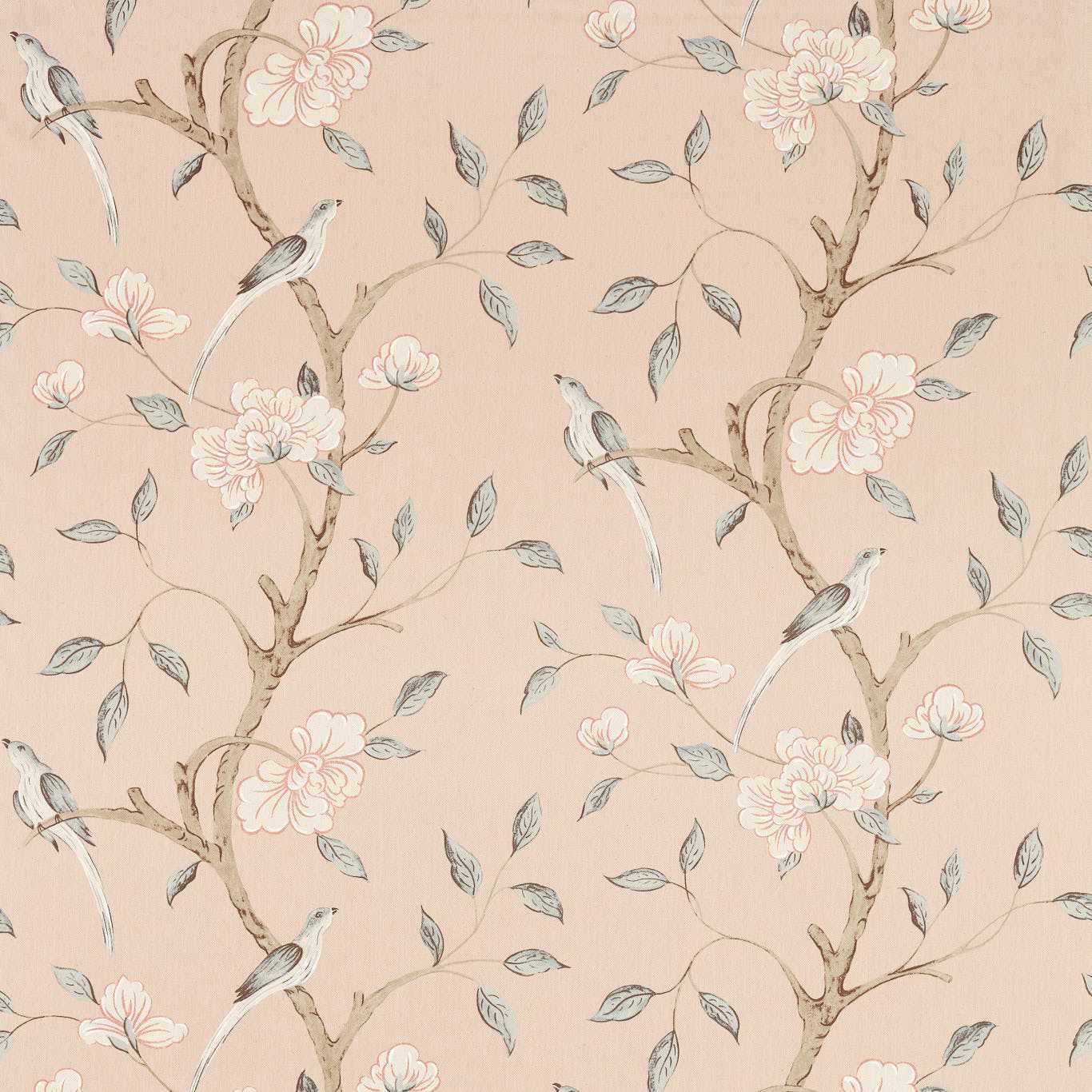 ZOFFANY Eleonora Print Fabric Classic Floral Tuscan Pink - ZART322770