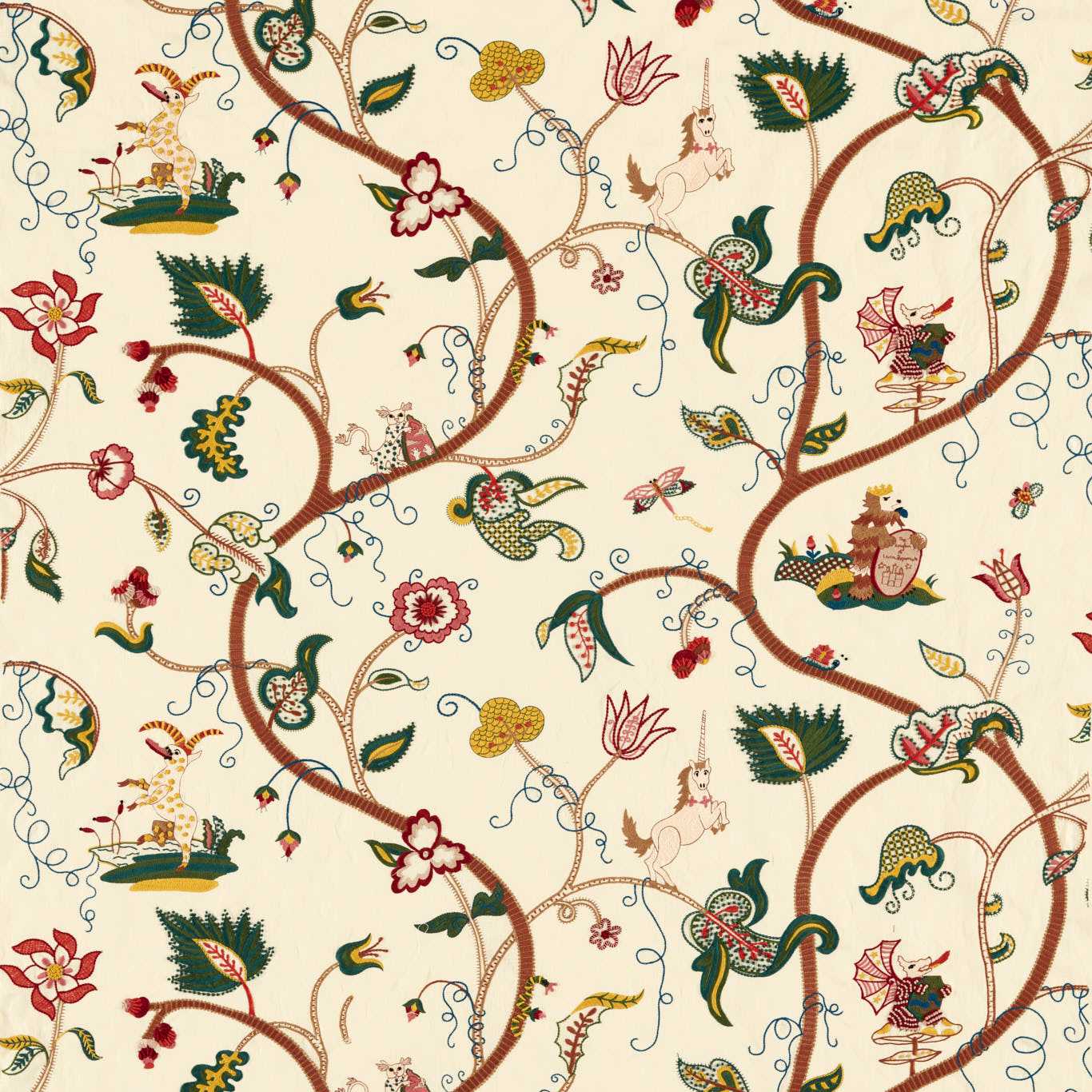 ZOFFANY Hampton Embroidery Fabric Contemporary, Floral Tapestry - ZART333351