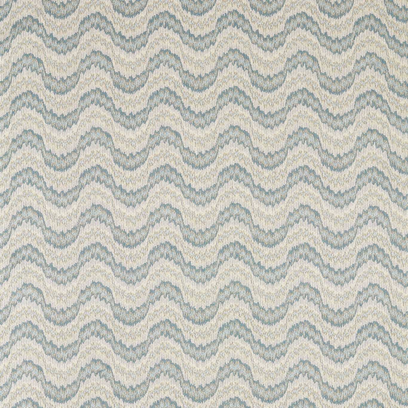 ZOFFANY Dragon Flamestitch Fabric Abstract , Graphic Blue Stone - ZARW333356