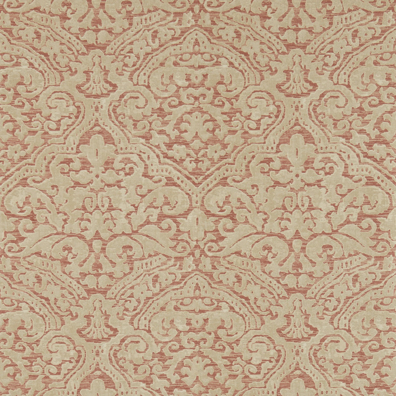 ZOFFANY Renaissance Damask Wallpaper Damasks Russet Gravure Printed Wallpaper - ZCON312026