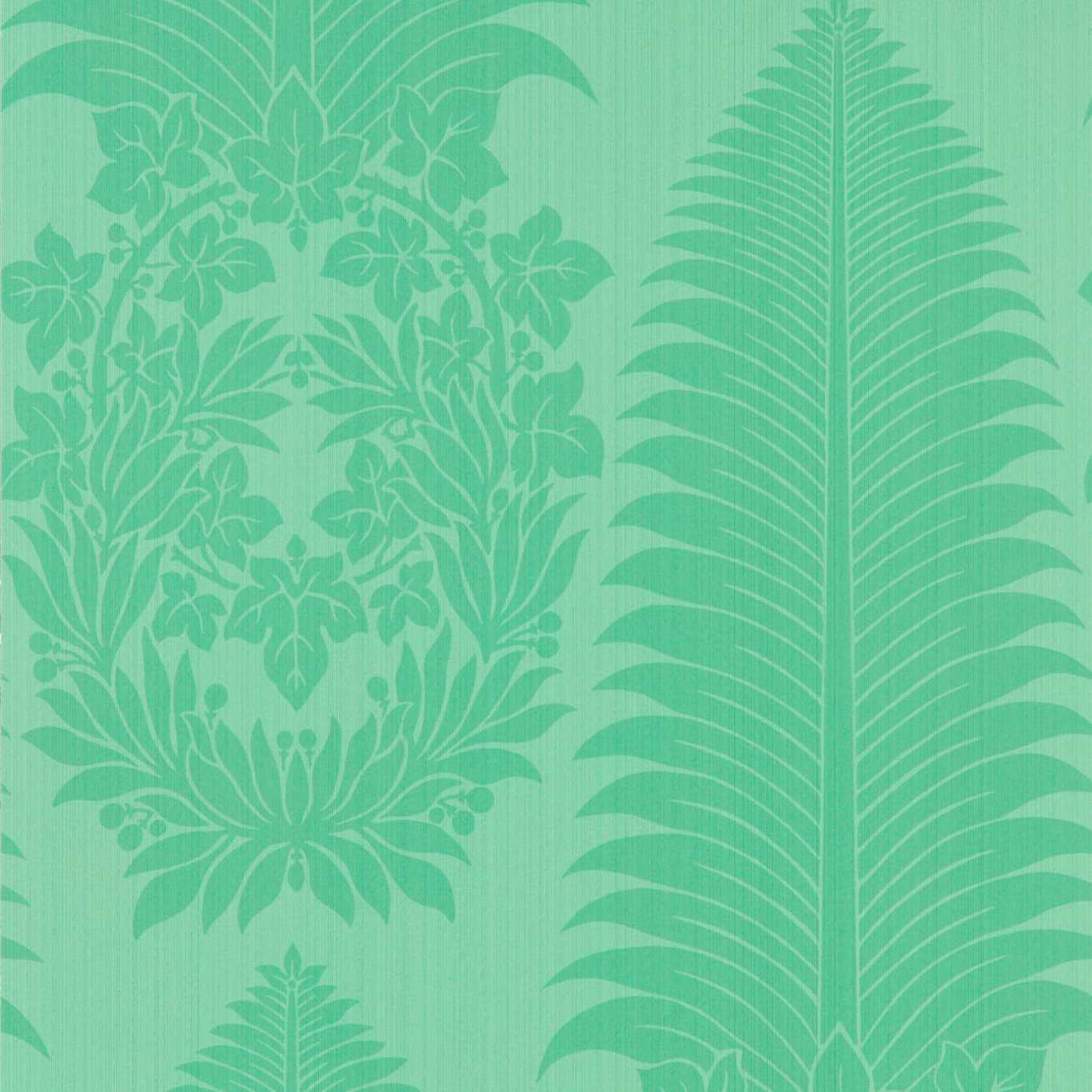 ZOFFANY Marsden`s Palm Damask Wallpaper Damasks Pale Poison Rotary Printed Wallpaper - ZCOT313024