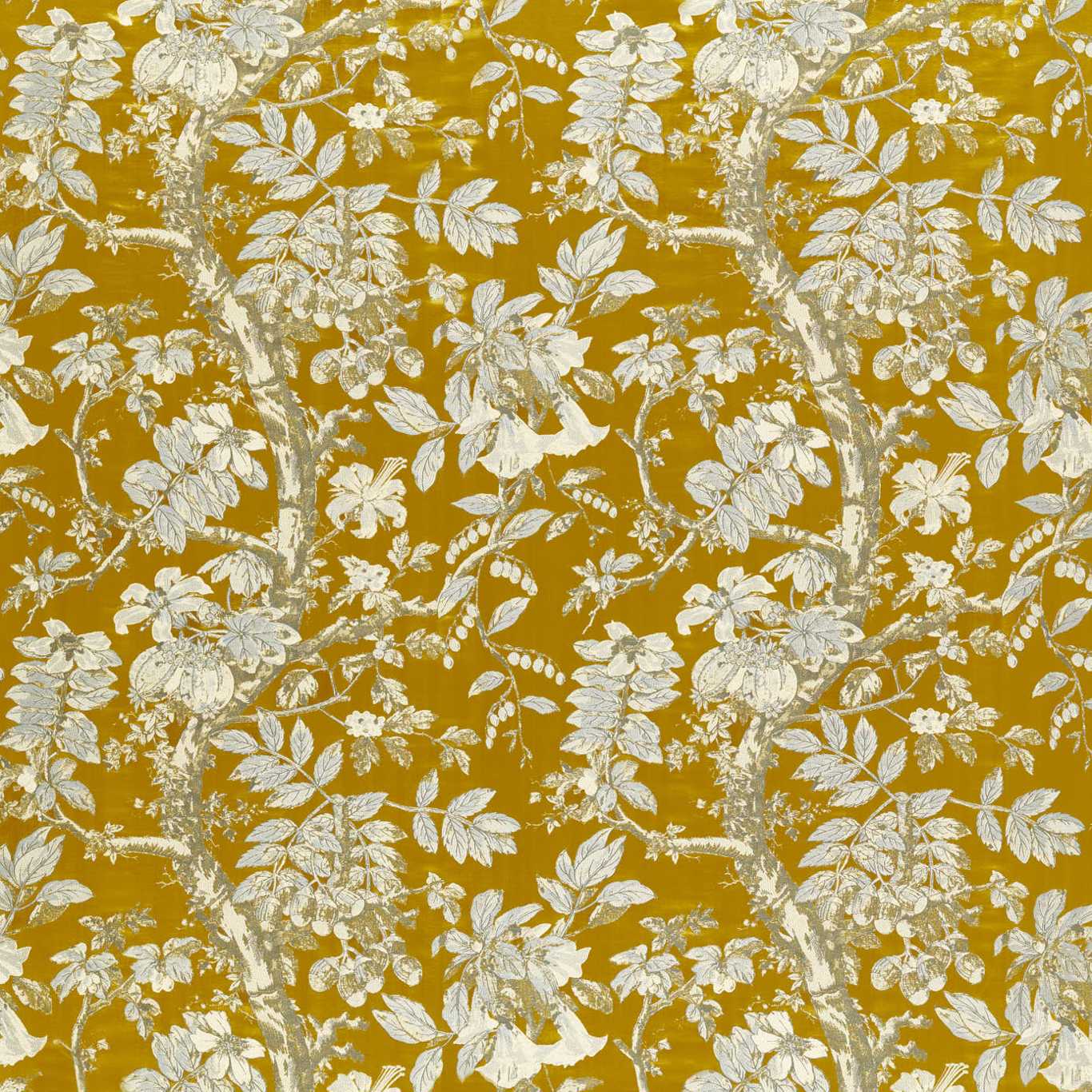 ZOFFANY Coromandel Weave Fabric Classic Floral Tigers Eye - ZCOT333297
