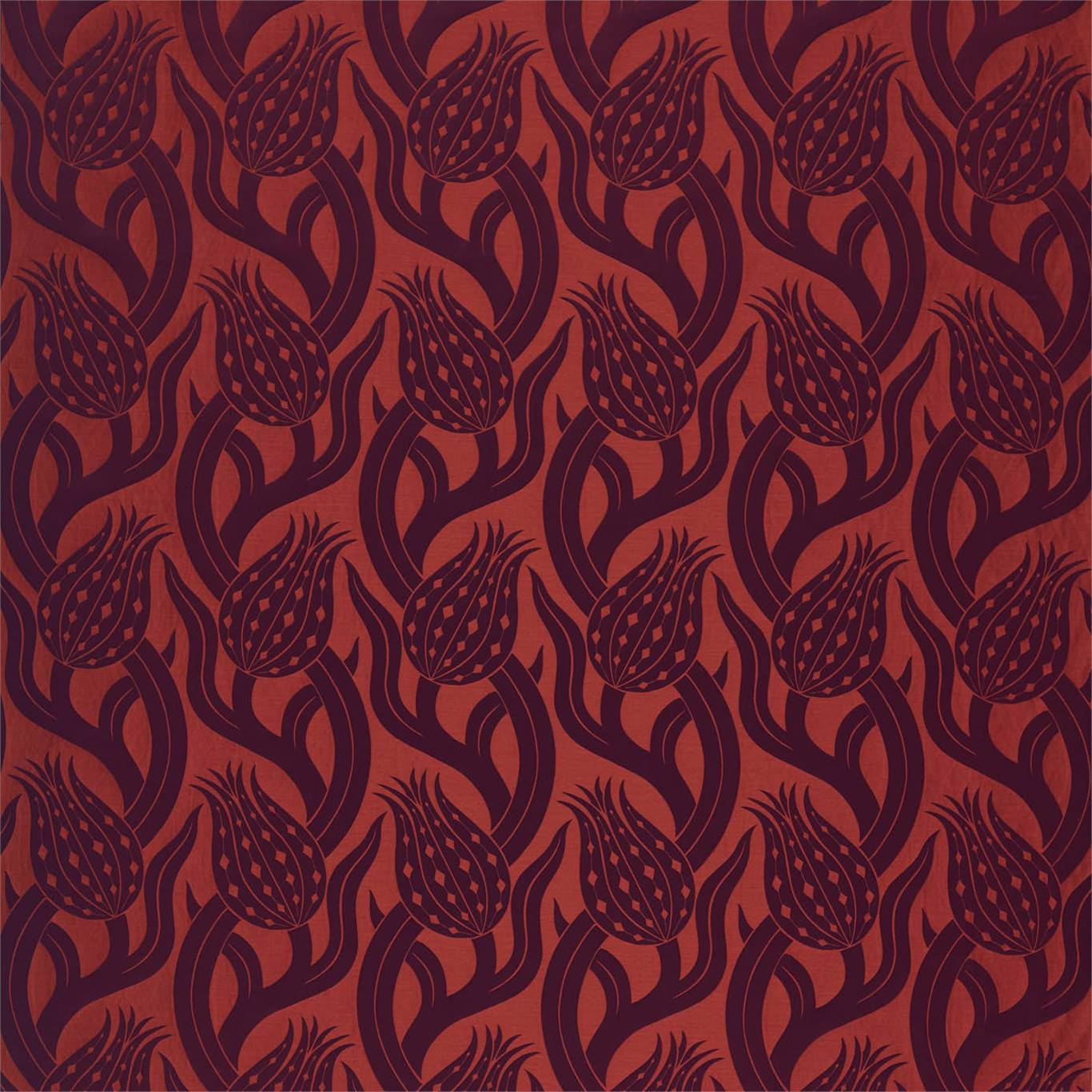 ZOFFANY OUTLET Persian Tulip Weave Fabric Stripes Crimson - ZDAF333122
