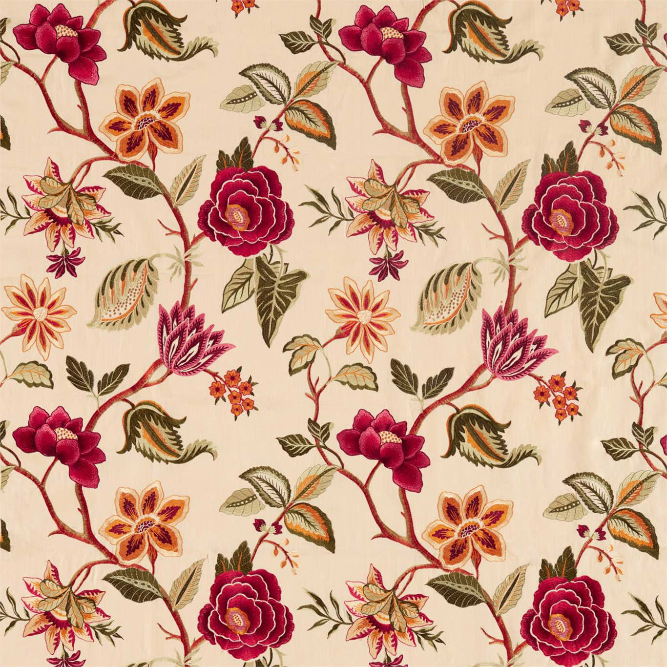 ZOFFANY Anjolie de Novo Fabric Classic Floral Russet - ZDAR332981