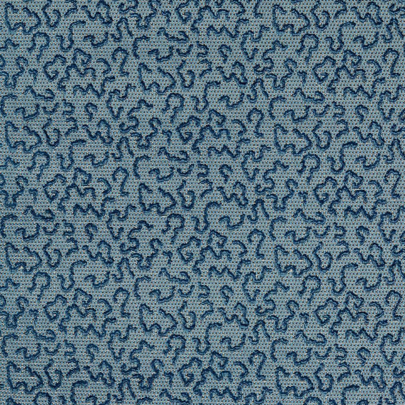 ZOFFANY Domino Velvet Fabric Abstract , Graphic Blue Stone - ZDMV333513