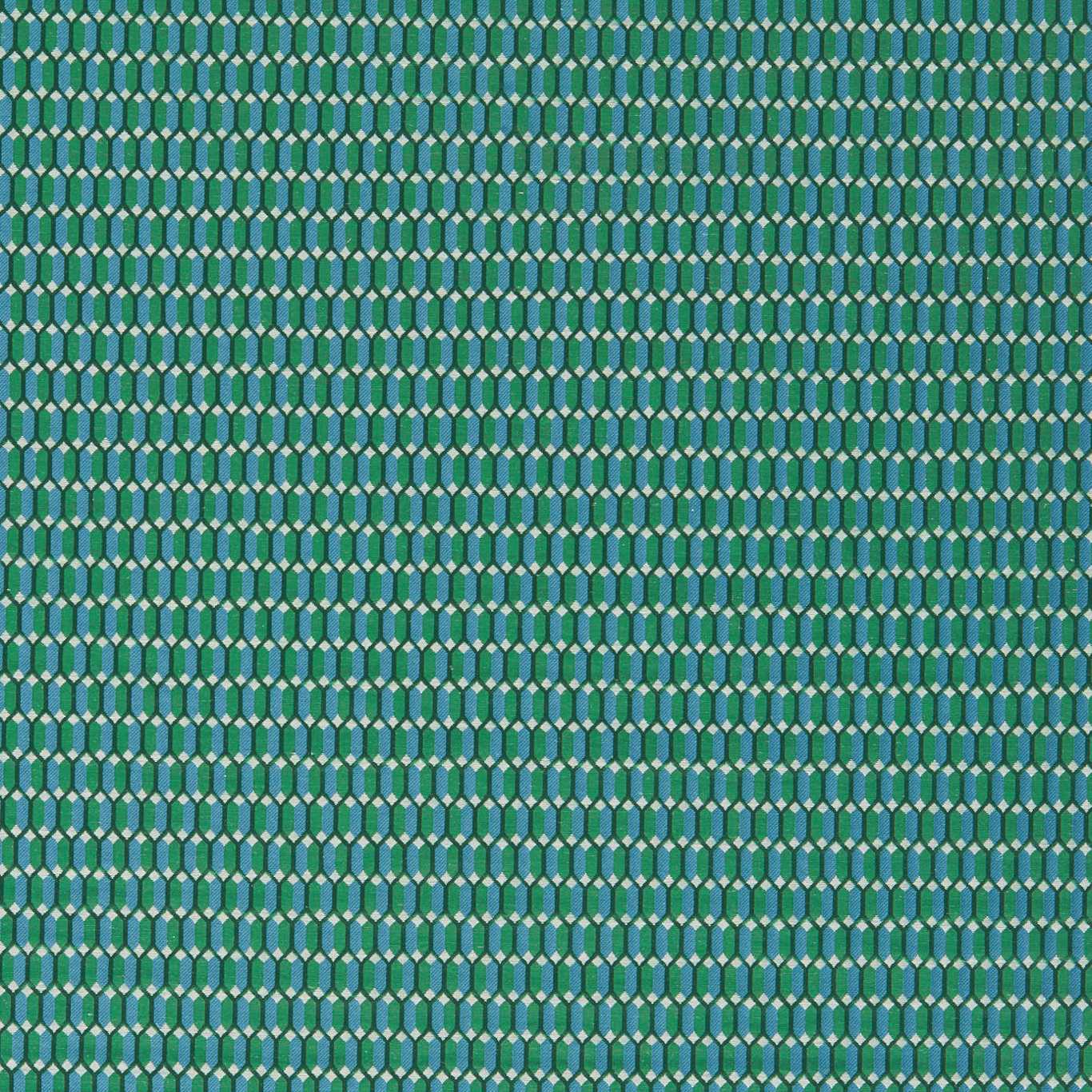 ZOFFANY Domino Trellis Fabric Geometric Huntsman Green - ZDOM333332
