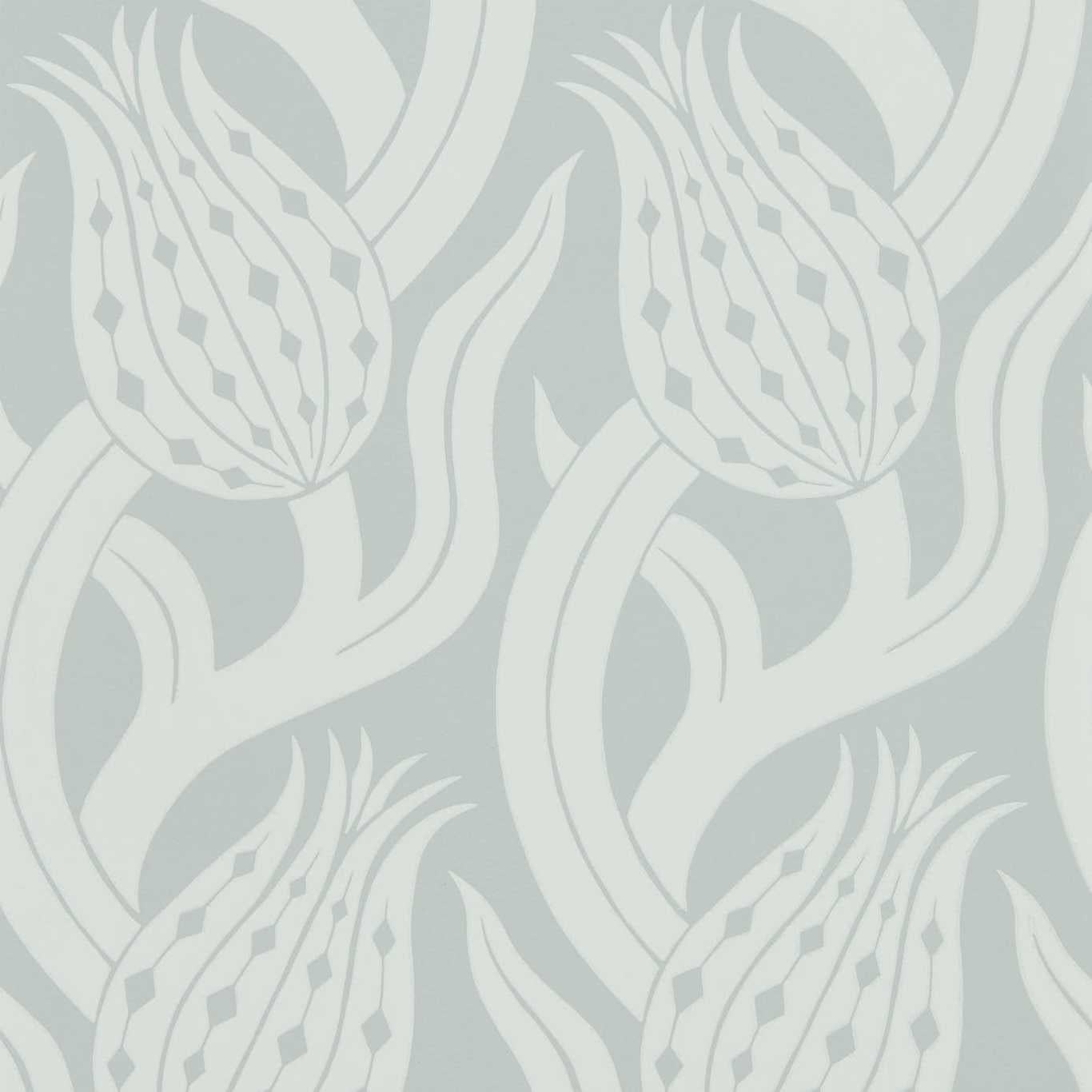 ZOFFANY Persian Tulip Wallpaper Contemporary, Floral Quartz Grey Digital Print Wallpaper - ZHIW312995