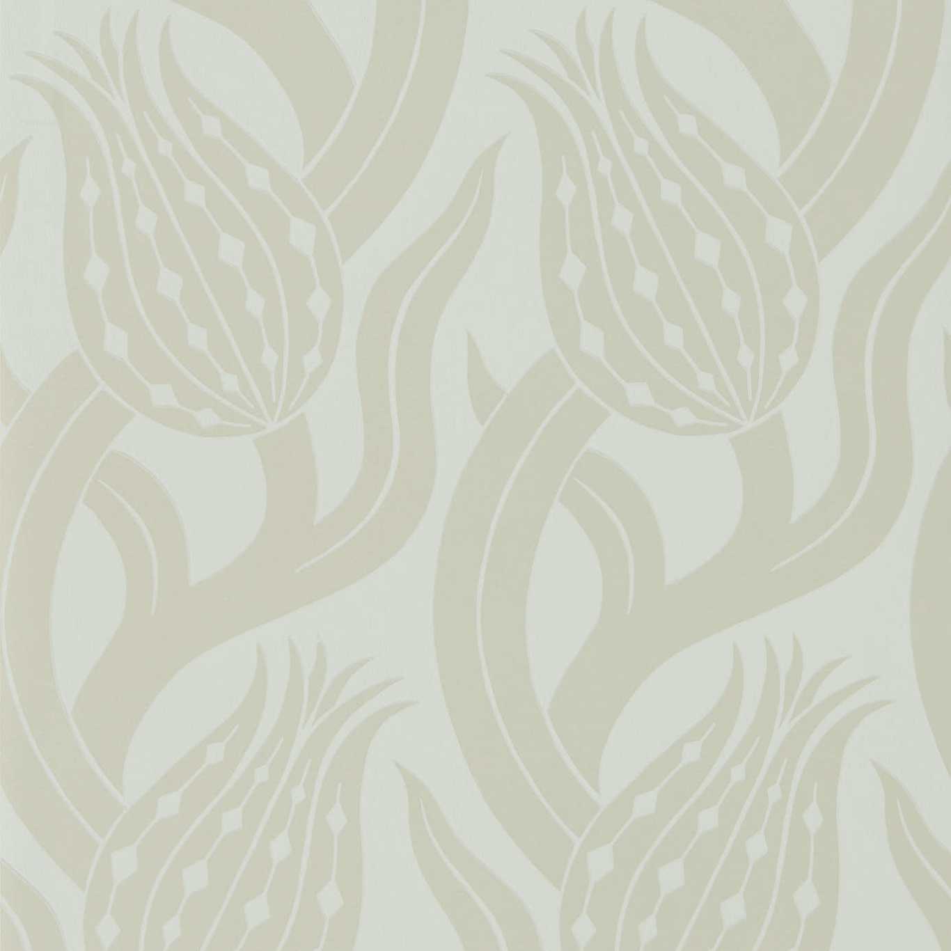 ZOFFANY Persian Tulip Wallpaper Contemporary, Floral Silver Digital Print Wallpaper - ZHIW312998
