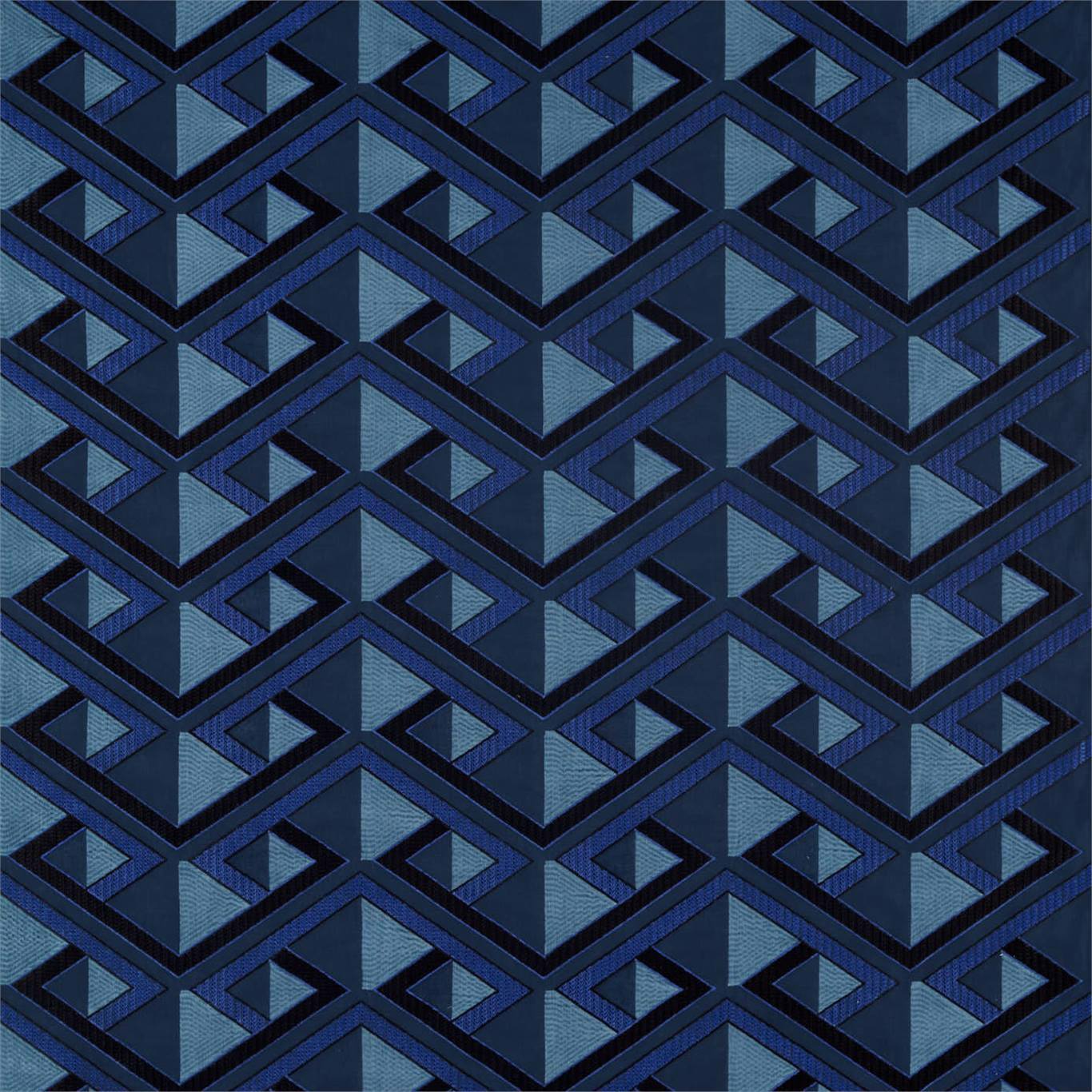 ZOFFANY Kuba Fabric Geometric Lapis - ZICO333022