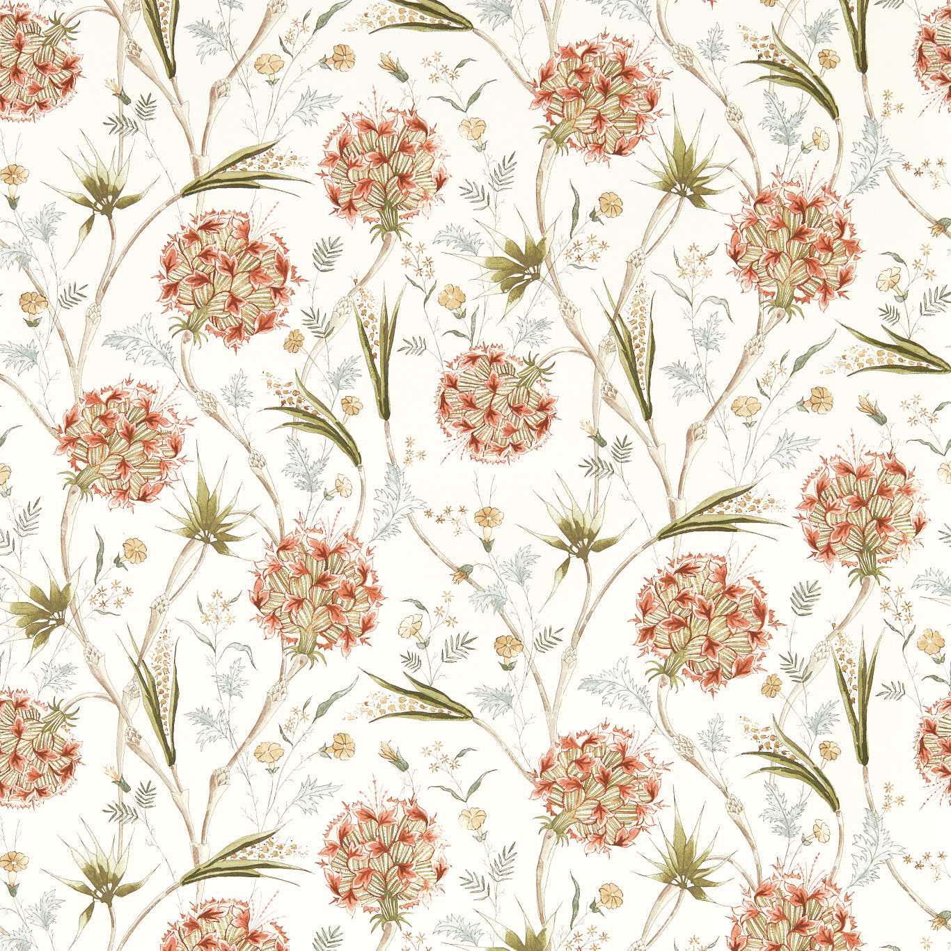 ZOFFANY Wallichi Wallpaper Contemporary, Floral Russet,Olive Digital Printed Wallpaper - ZIND313116
