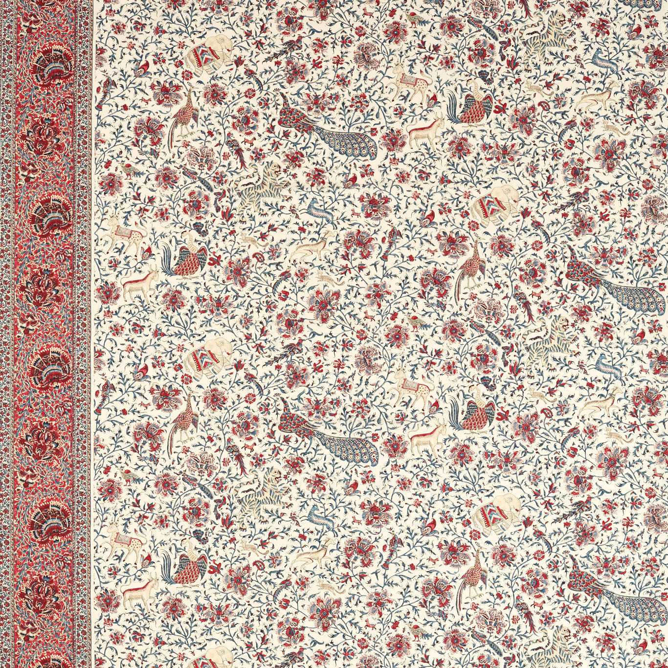 ZOFFANY Mughal Menagerie Fabric Abstract , Graphic Indigo,Madder - ZINF322780