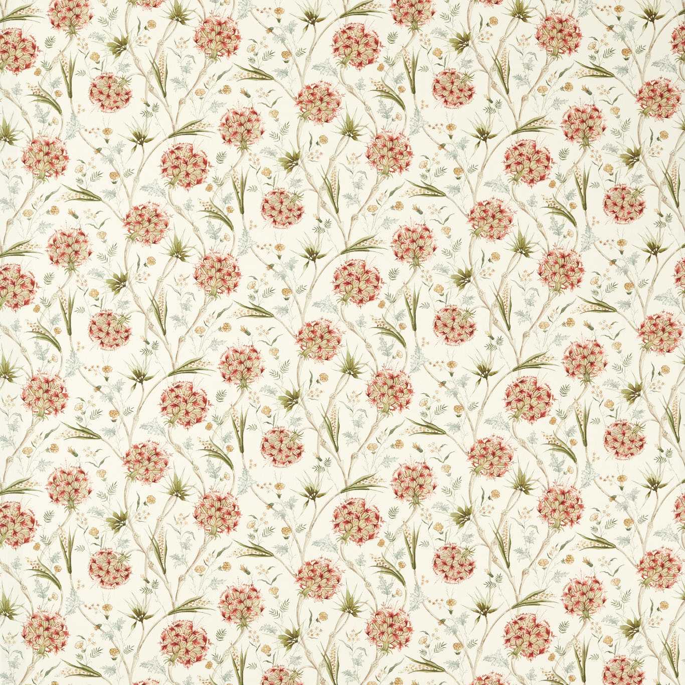 ZOFFANY Wallichi Fabric Contemporary, Floral Russet,Olive - ZINF322783