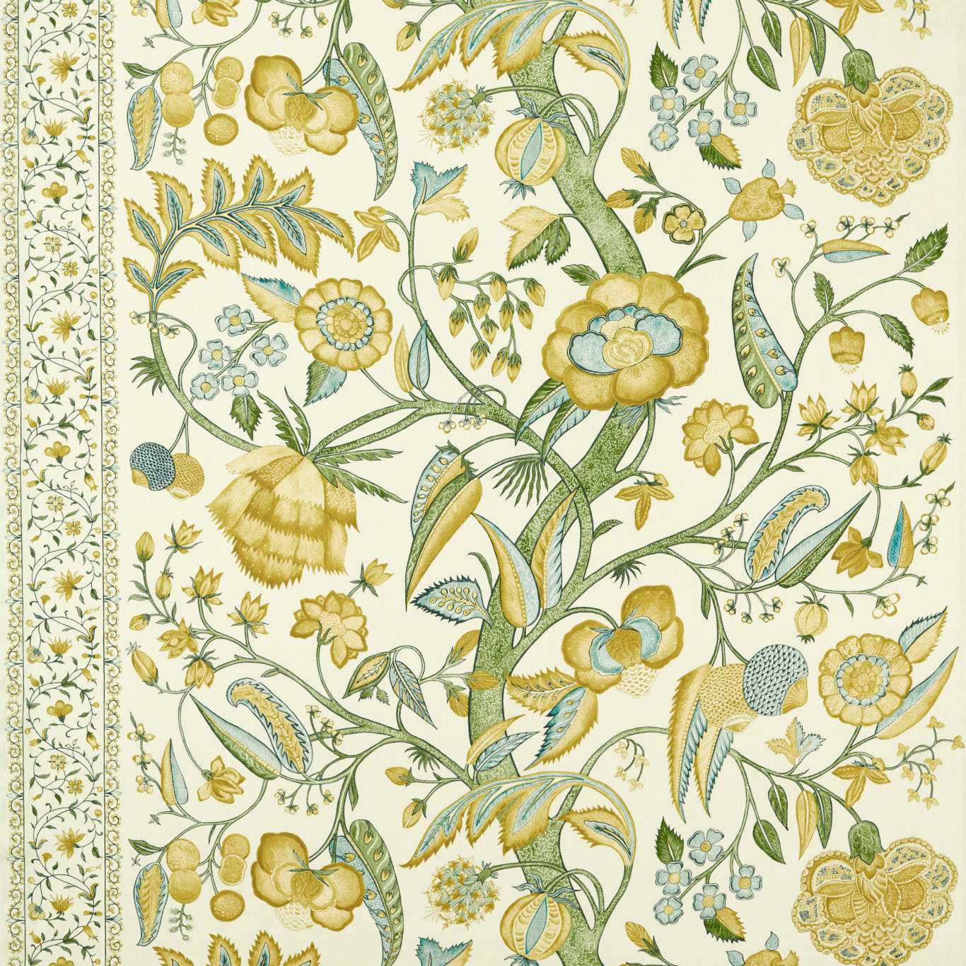 ZOFFANY Artisan Palampore Fabric Contemporary, Floral Primrose - ZINF322786