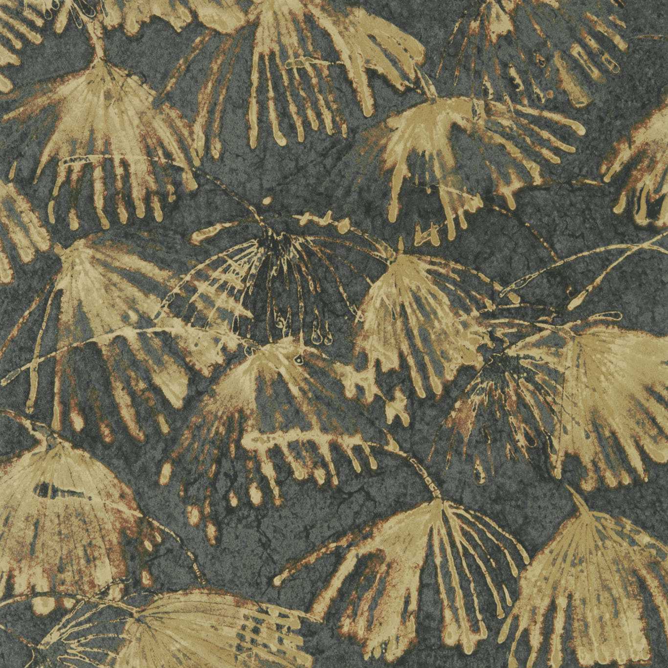 ZOFFANY Iliad Wallpaper Leaves , Trees Burnished Gravure - Wide Width Printed Wallpaper - ZKEM312636