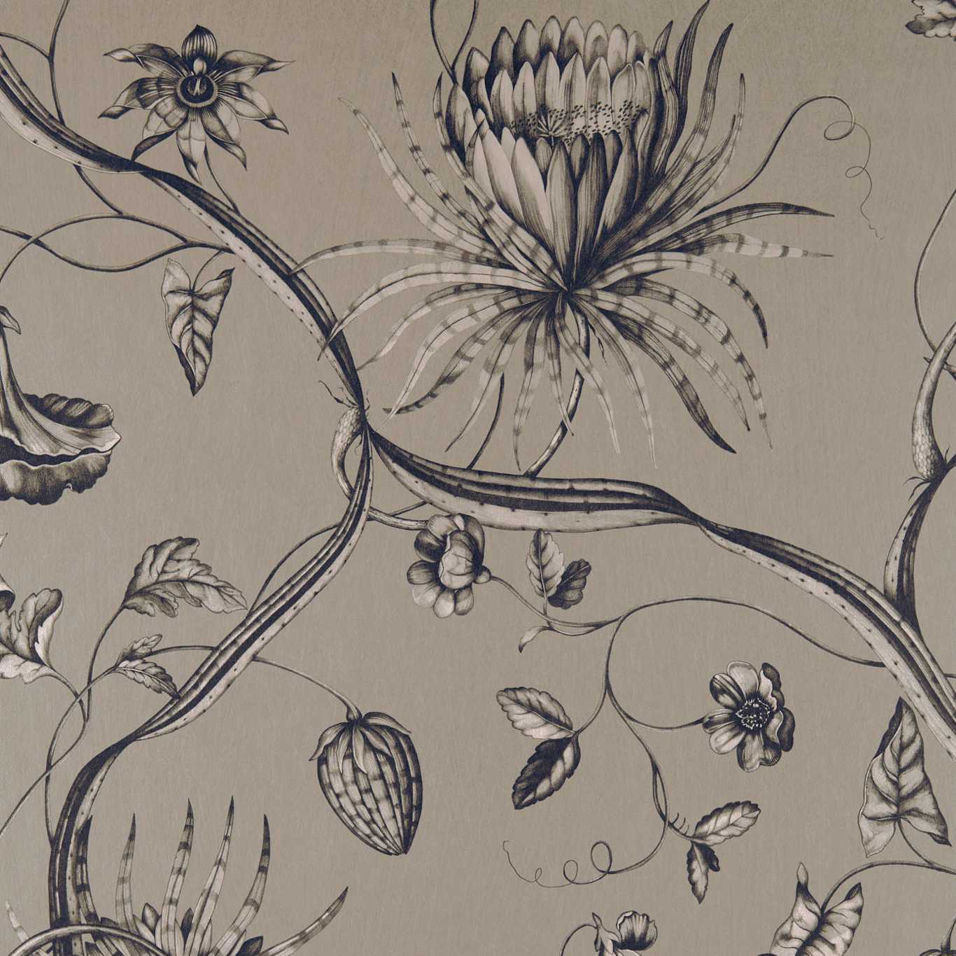 ZOFFANY Phaedra Fabric Classic Floral Phaedra Antique Bronze - ZPHA322602