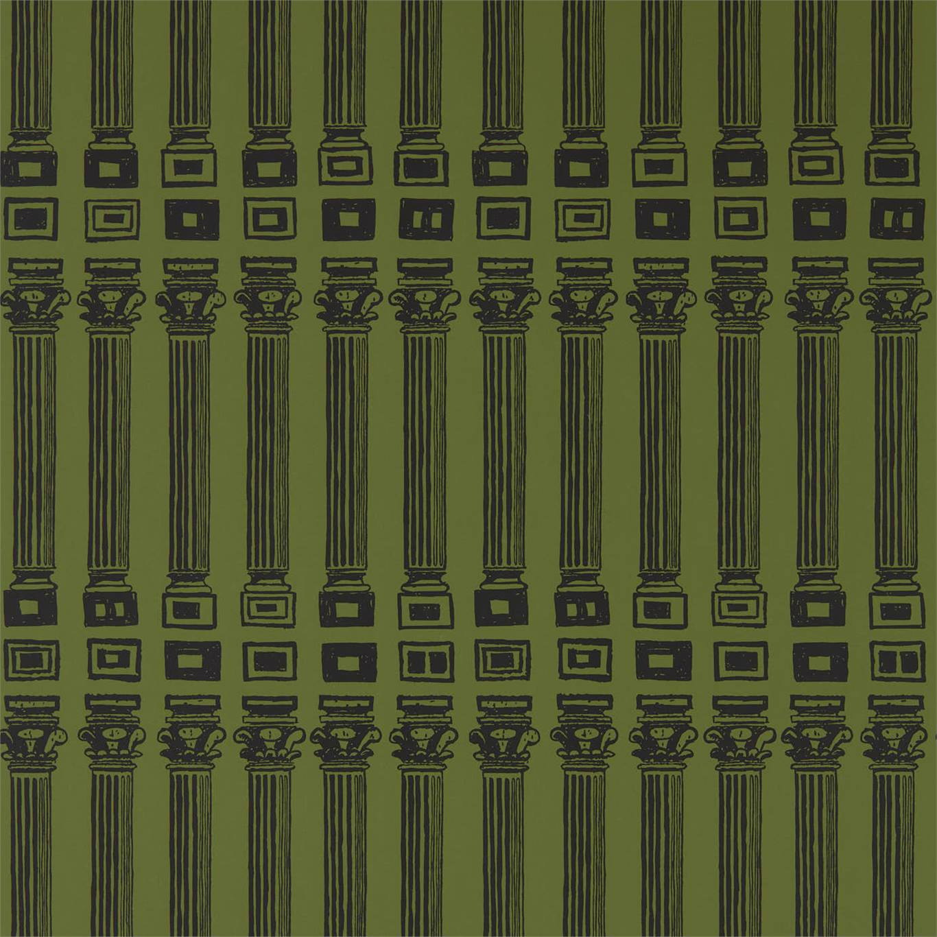 ZOFFANY Columns Wallpaper Abstract , Graphic Olive,Bone Black Rotary Wide Width Printed Wallpaper - ZPLW312970