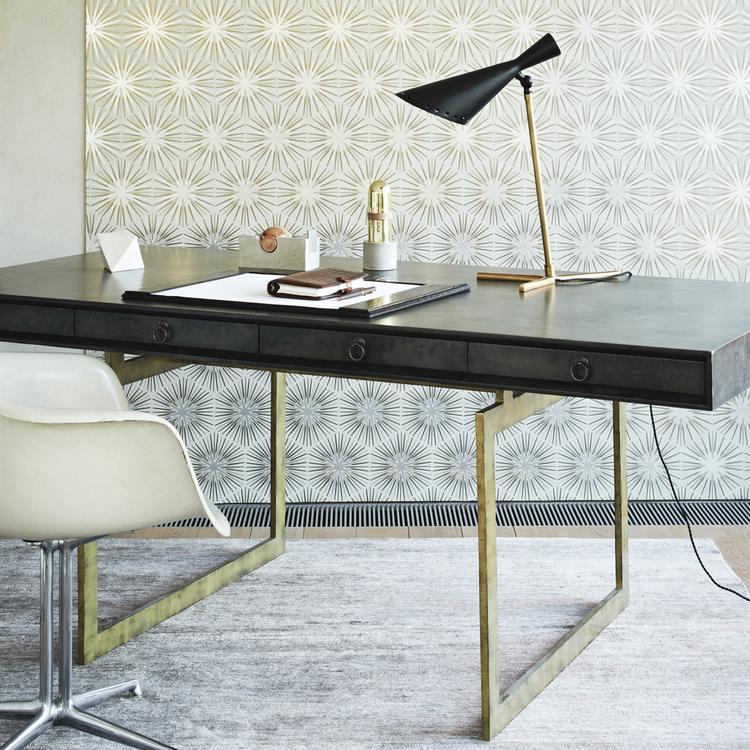 ZOFFANY Spark Wallpaper Geometric Sapphire Gravure Printed Wallpaper - ZQUA310993