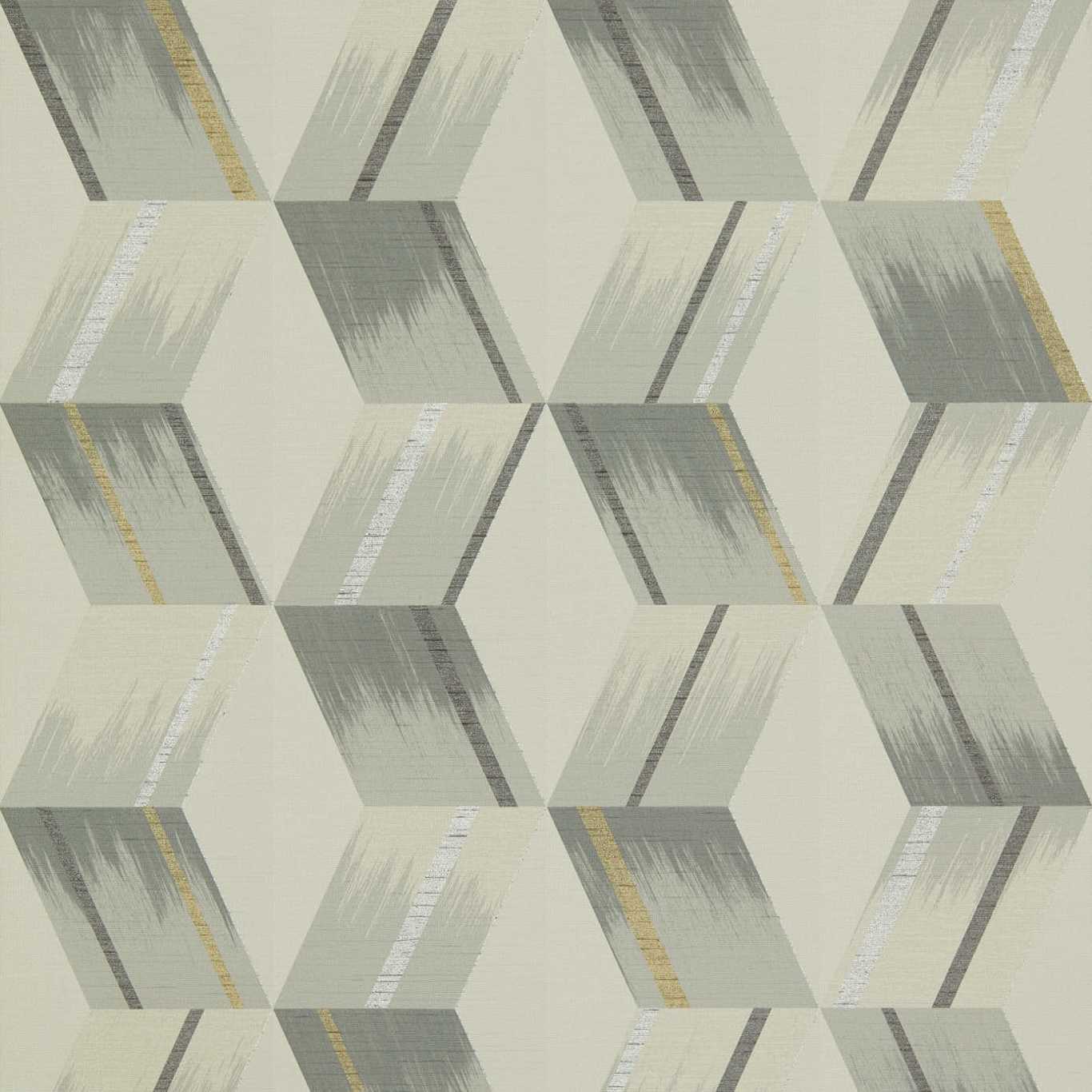 ZOFFANY Rhombi Wallpaper Geometric Empire Grey Gravure Wide Width Vinyl - ZRHW312894