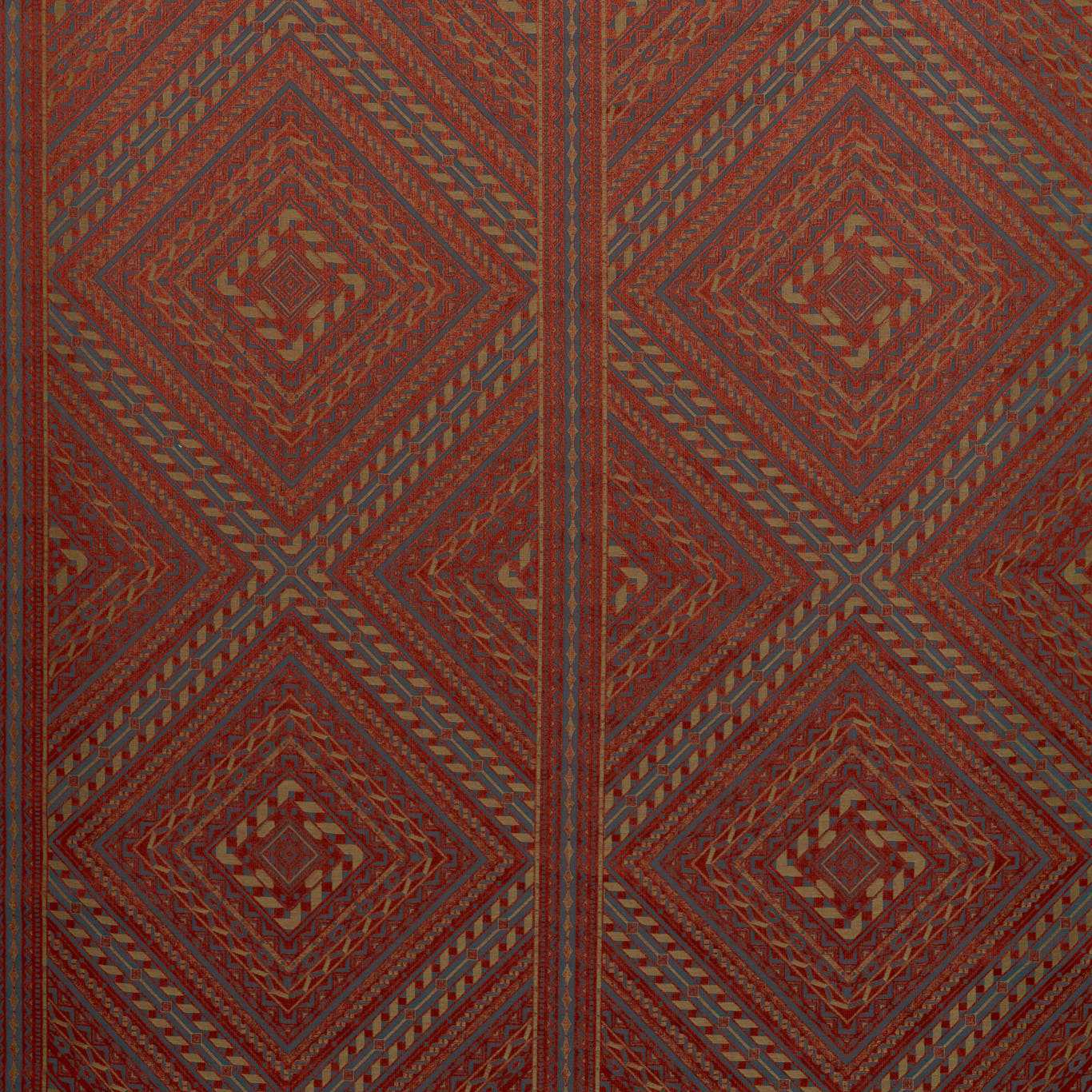ZOFFANY Marquetry Trellis Fabric Geometric Venetian Red - ZRTX333543