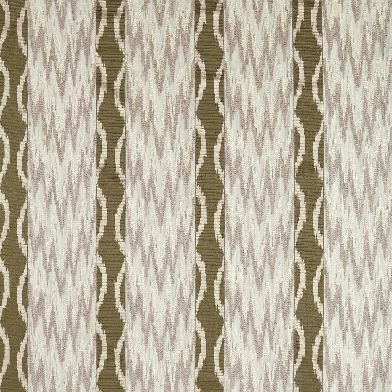 ZOFFANY Embroidered Ikat Stripe Fabric Abstract , Graphic Green Stone - ZRTX333545