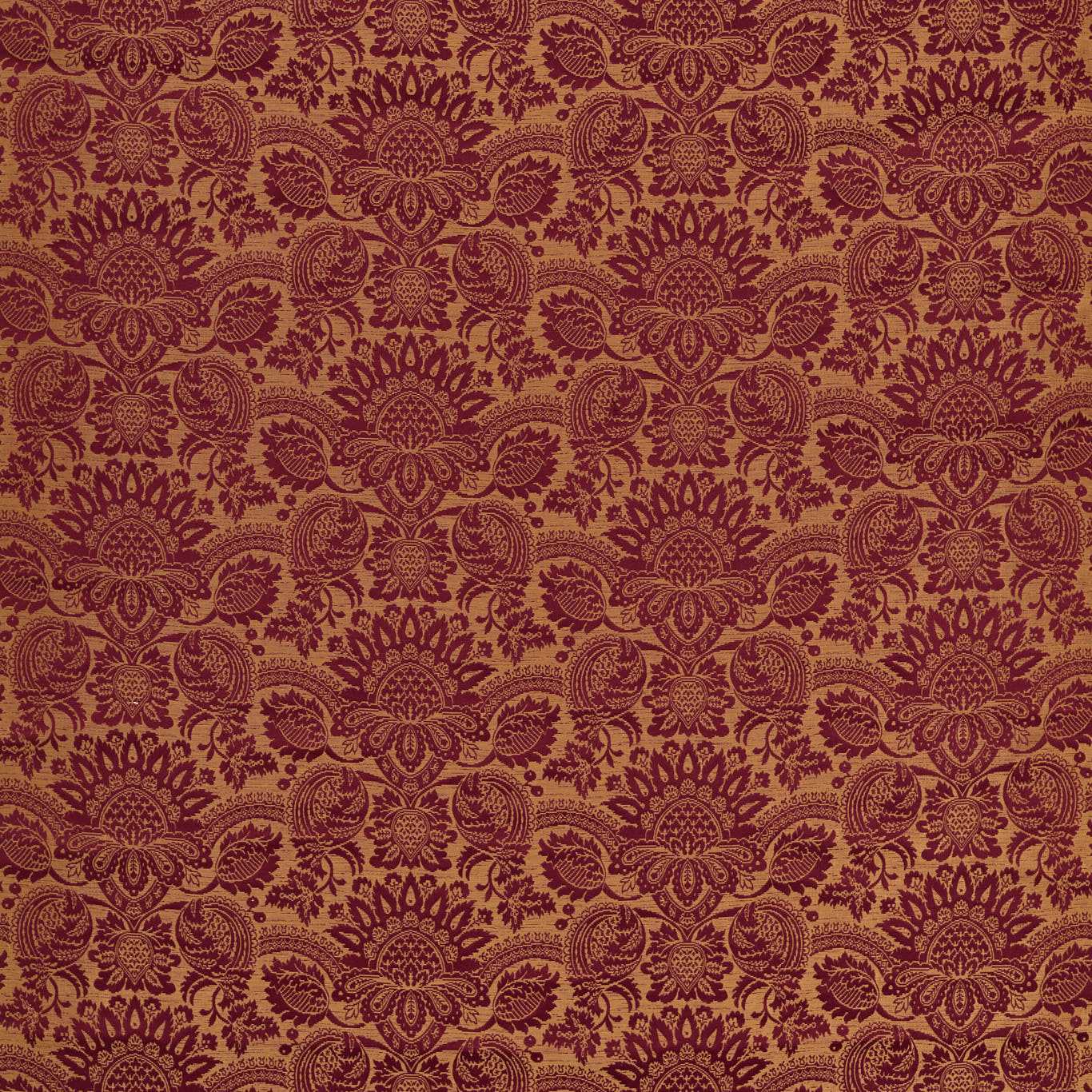 ZOFFANY Pomegranate Brocatelle Fabric Damask Cochineal - ZSUF333383