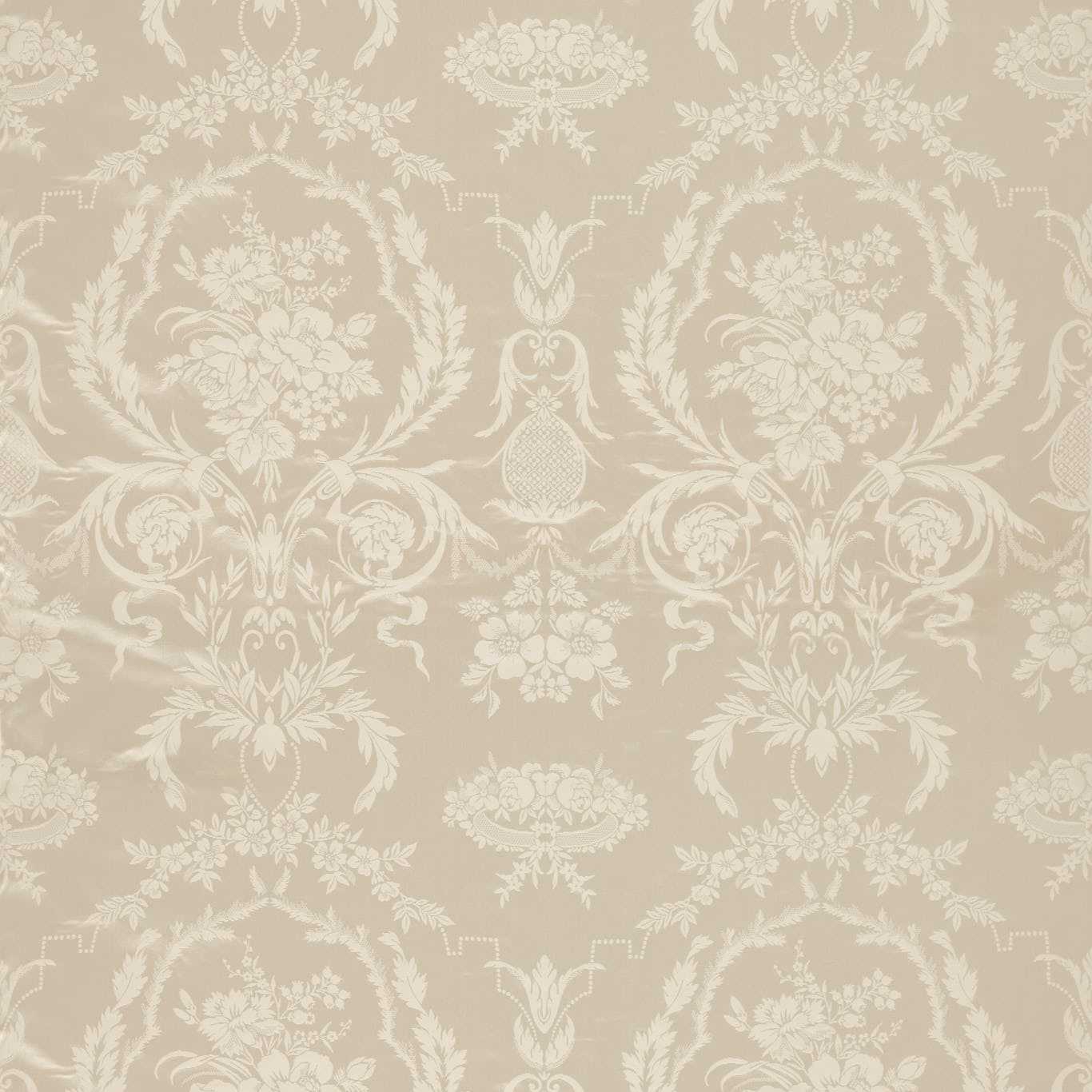 ZOFFANY Arabesque Silk Fabric Damask Warm White - ZSUF333385