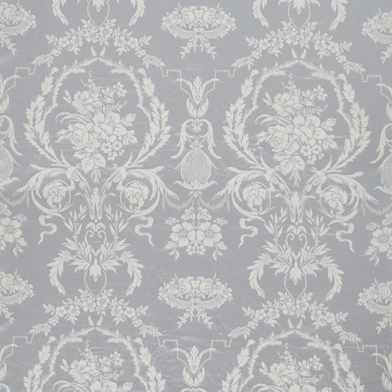 ZOFFANY Arabesque Silk Fabric Damask Quartz Grey - ZSUF333386
