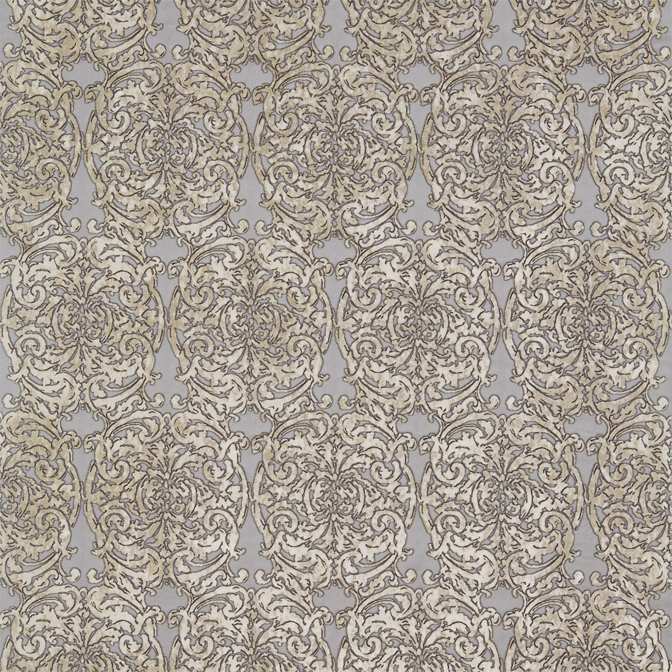 ZOFFANY Brocatello Embroidery Fabric Damasks Silver,Pearl - ZTES331256