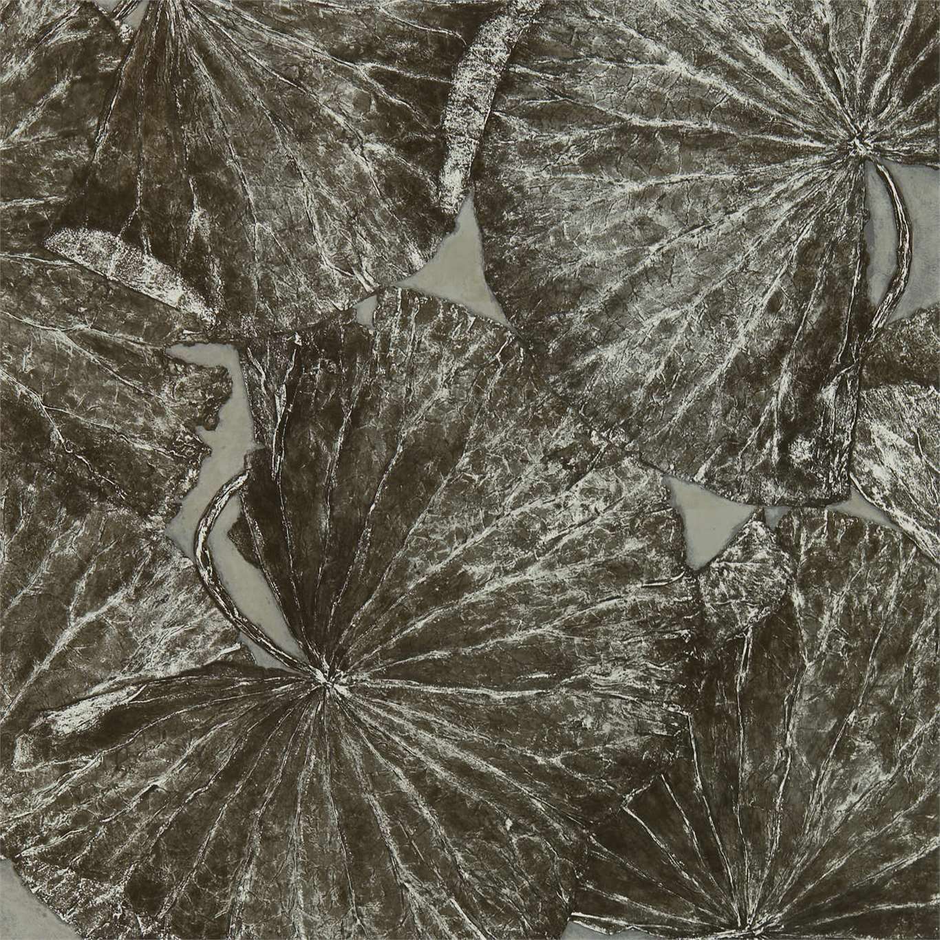 ZOFFANY Taisho Deco Wallpaper Leaves , Trees Fossil Gravure Printed Wallpaper - ZTOT312749