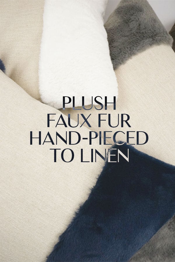 D.V. KAP HOME 24" x 24" St. Moritz Pillow - Swan Faux Fur, Transitional - 3599-S-2424