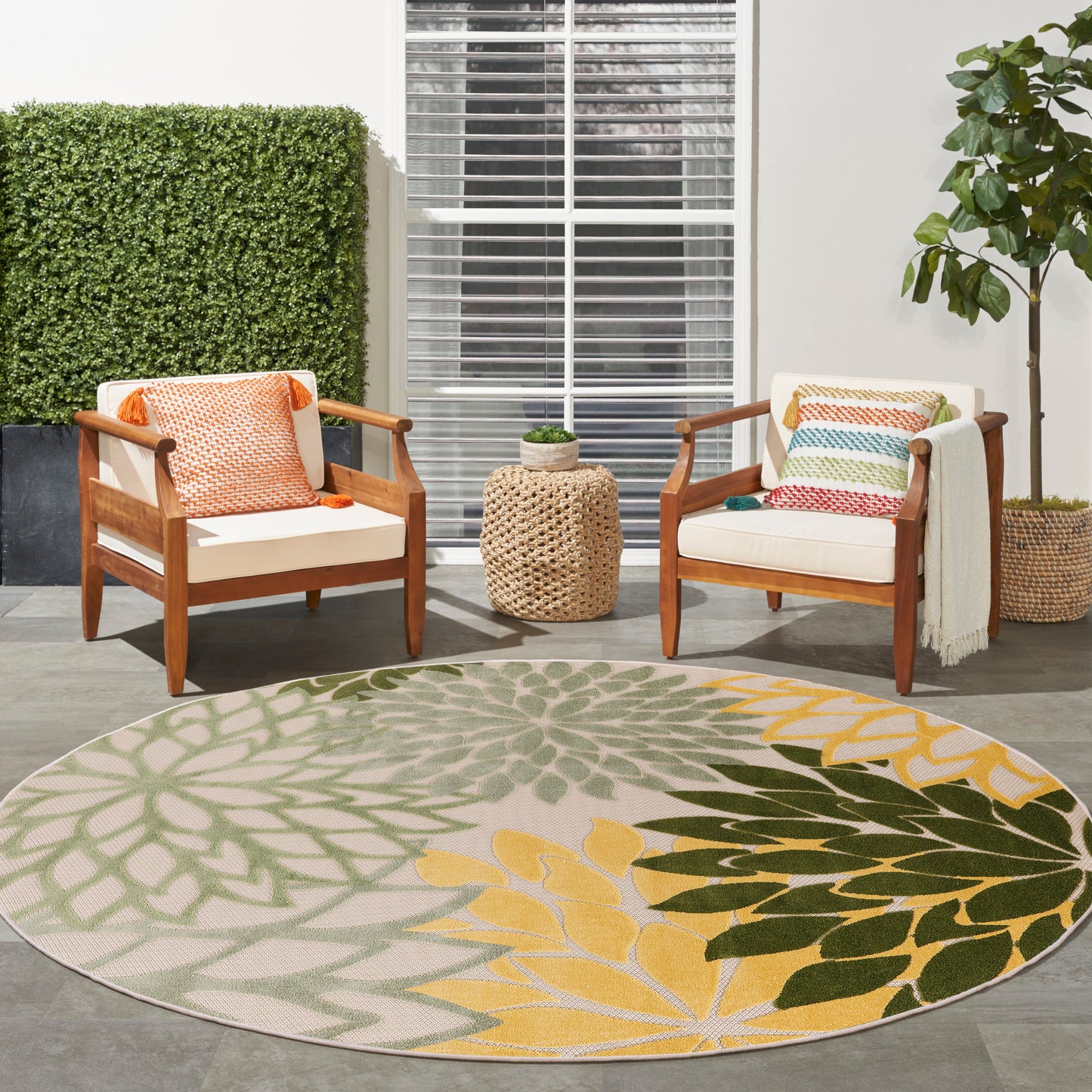 Nourison Rugs Nourison Home Tropical 5' X Round - 099446952905