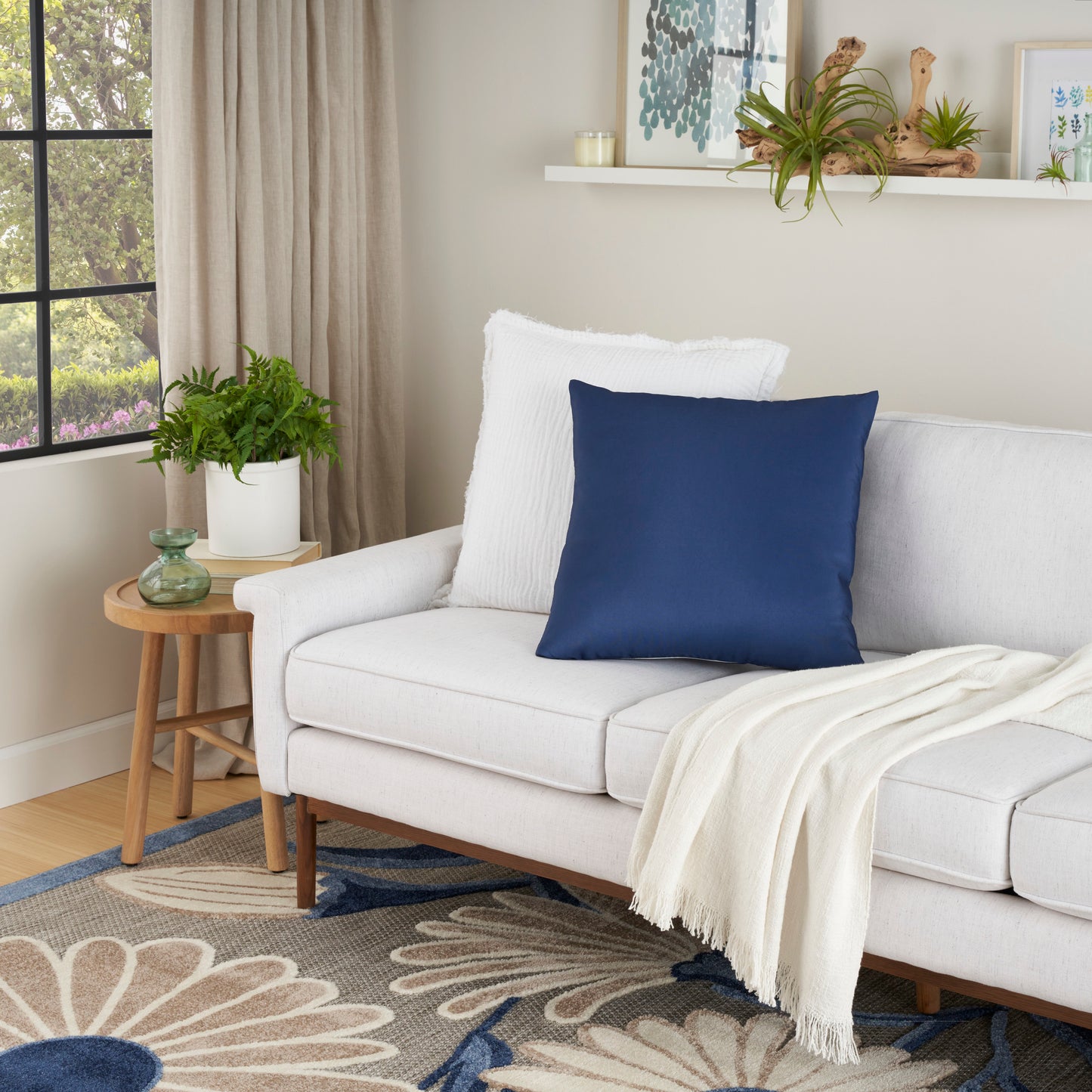 NOURISON HOME 20" x 20" Mina Victory Outdoor Navy - 798019090234