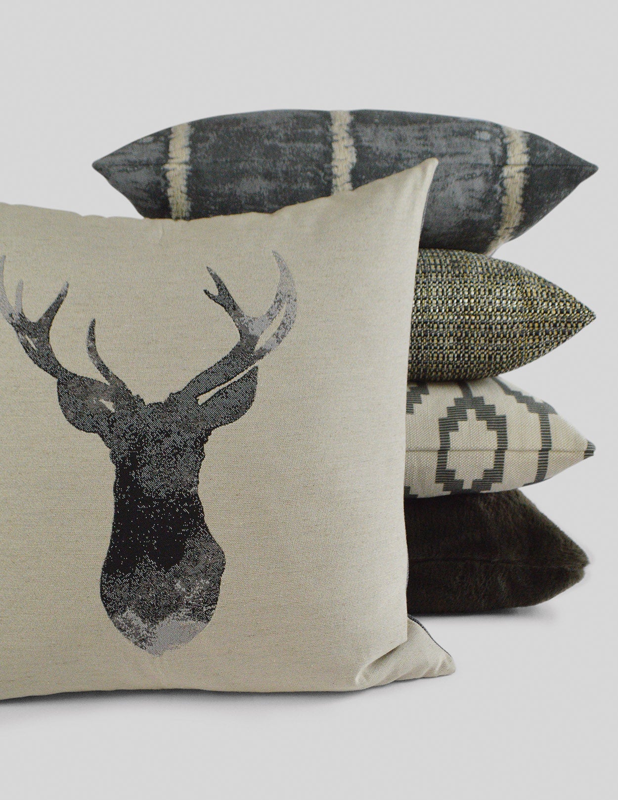 D.V. KAP HOME 24" x 24" Furocious Pillow - Grey Brown Faux Fur - 2893-GB-2424