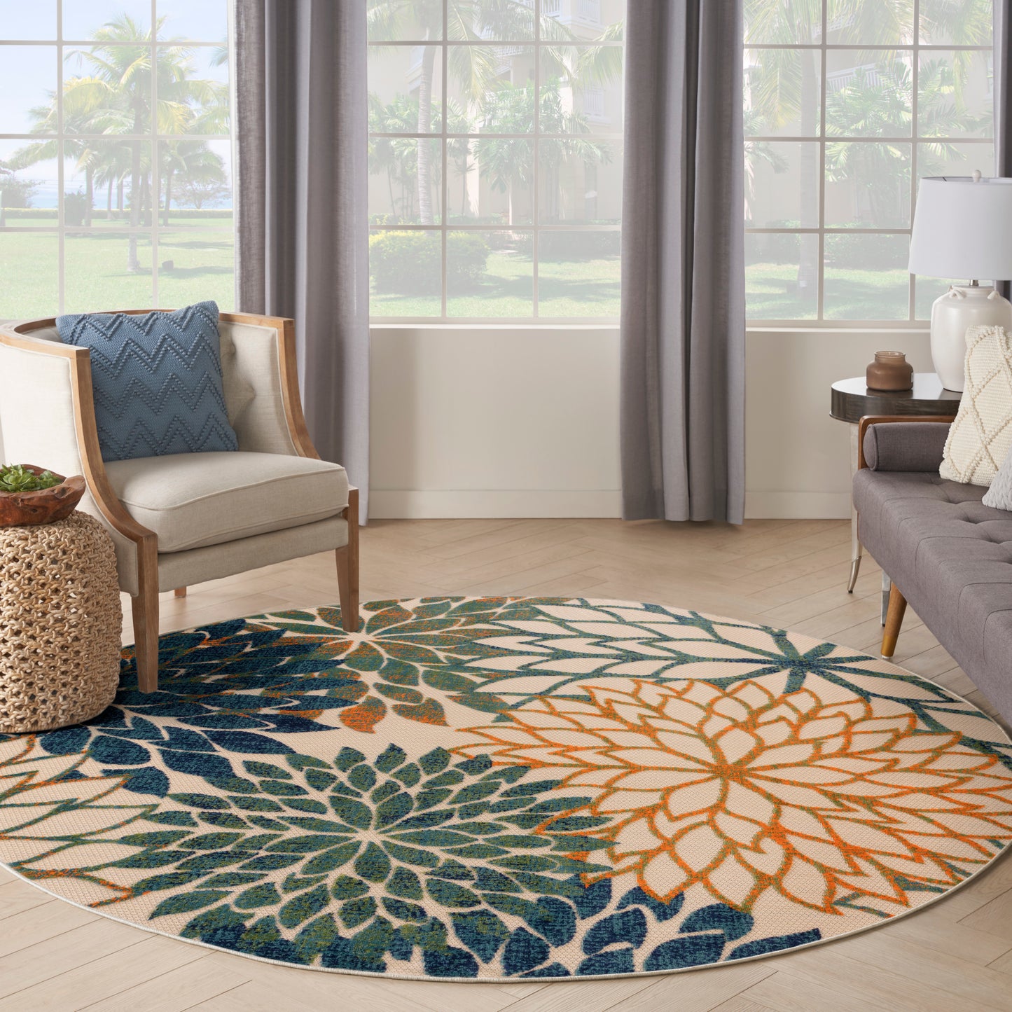 Nourison Rugs Nourison Home Tropical 5' X Round - 099446952301