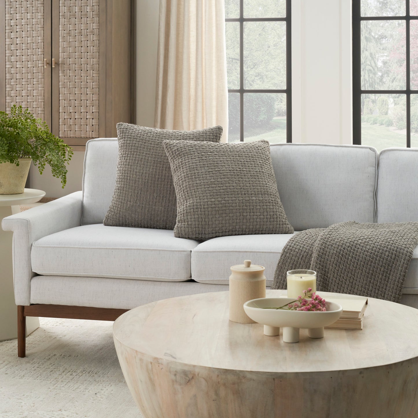 NOURISON HOME 18" x 18" Set of 2 Mina Victory Farmhouse Grey - 798019088699