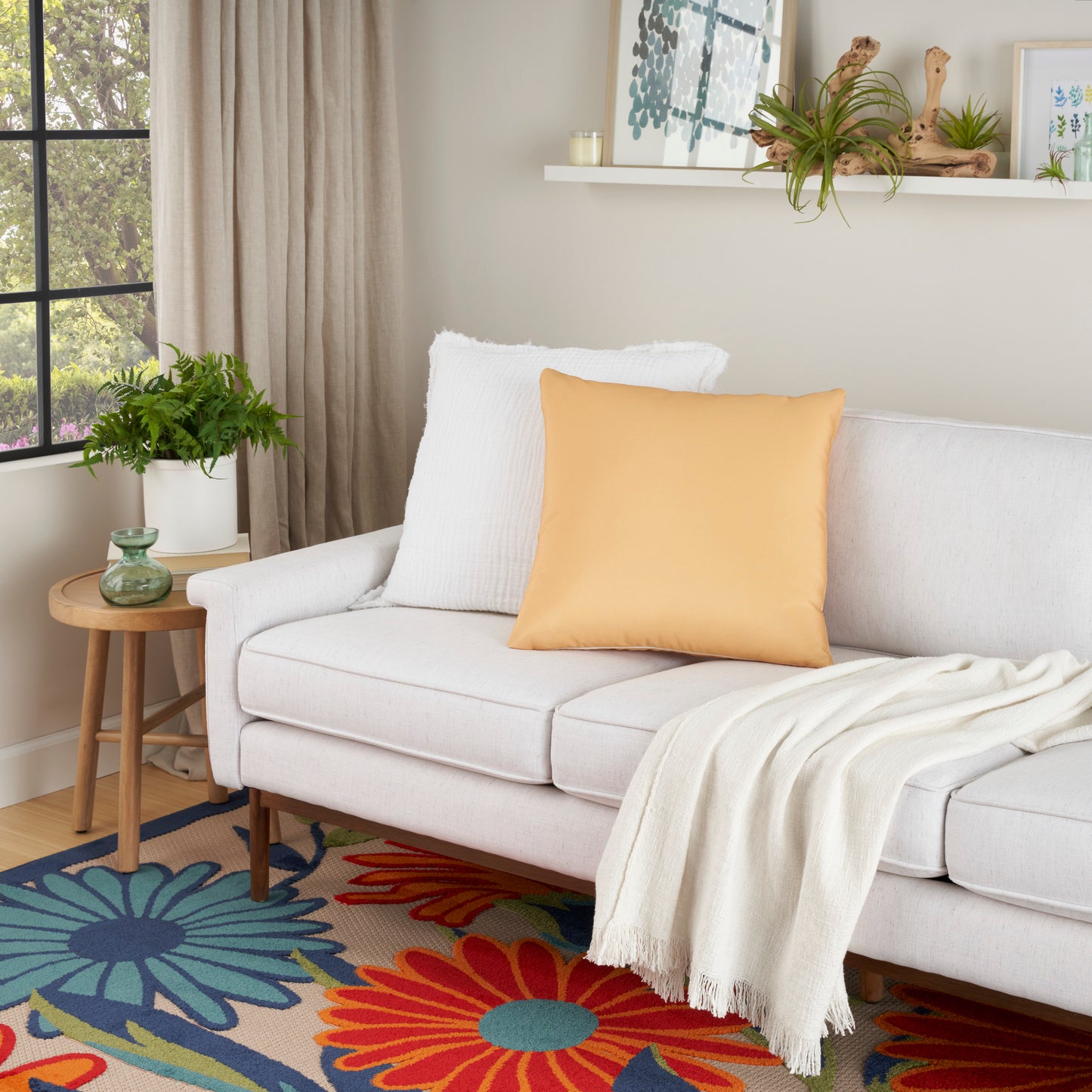 NOURISON HOME 20" x 20" Mina Victory Outdoor Yellow - 798019090203